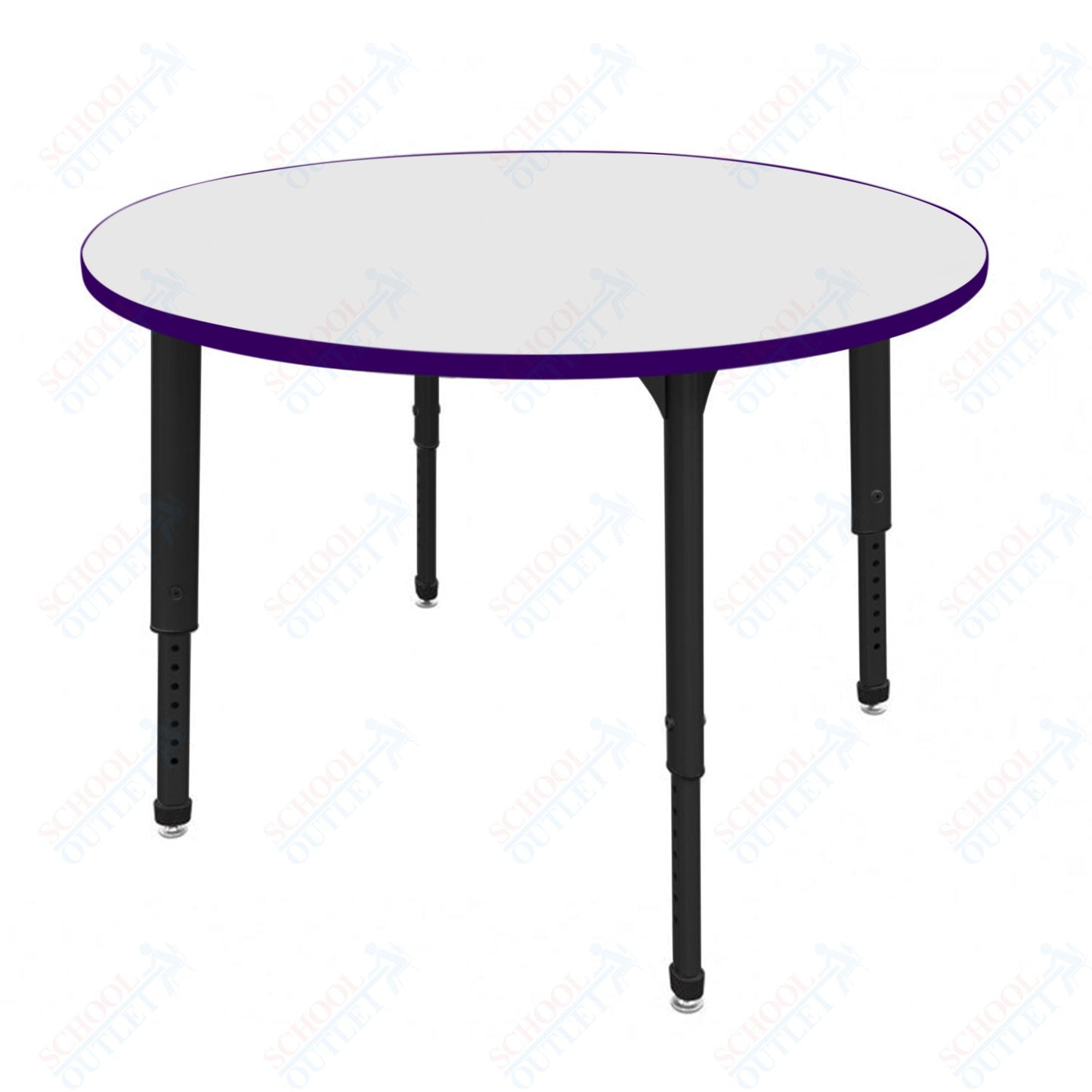 Marco Apex Series 60" Round Preschool Activity Table w/ Dry Erase HPL Top Adj Height 17"-24" (38-2207-DB)