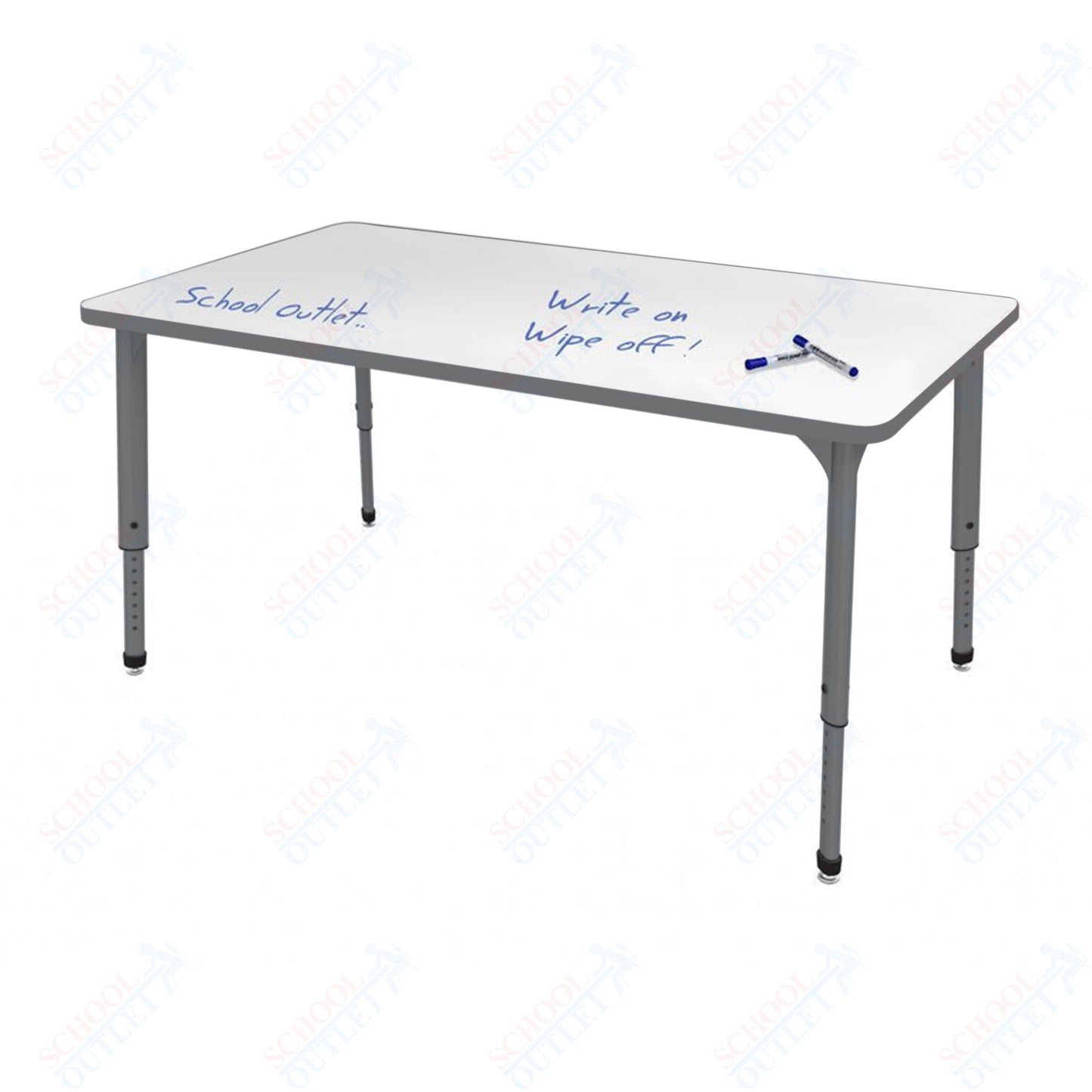 Marco Apex Series Rectangle School Activity Table w/ Dry Erase Top 36" x 60" Adj Height 21"-30" (38-2247-DA)
