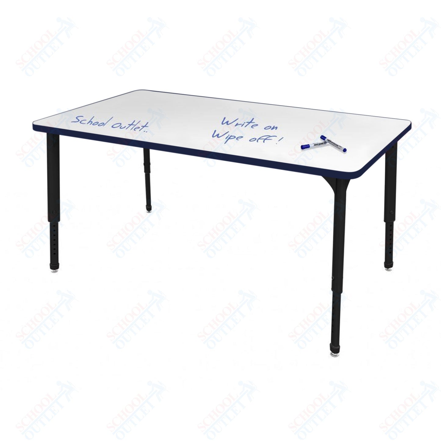Marco Apex Series Rectangle School Activity Table w/ Dry Erase Top 36" x 60" Adj Height 21"-30" (38-2247-DA)