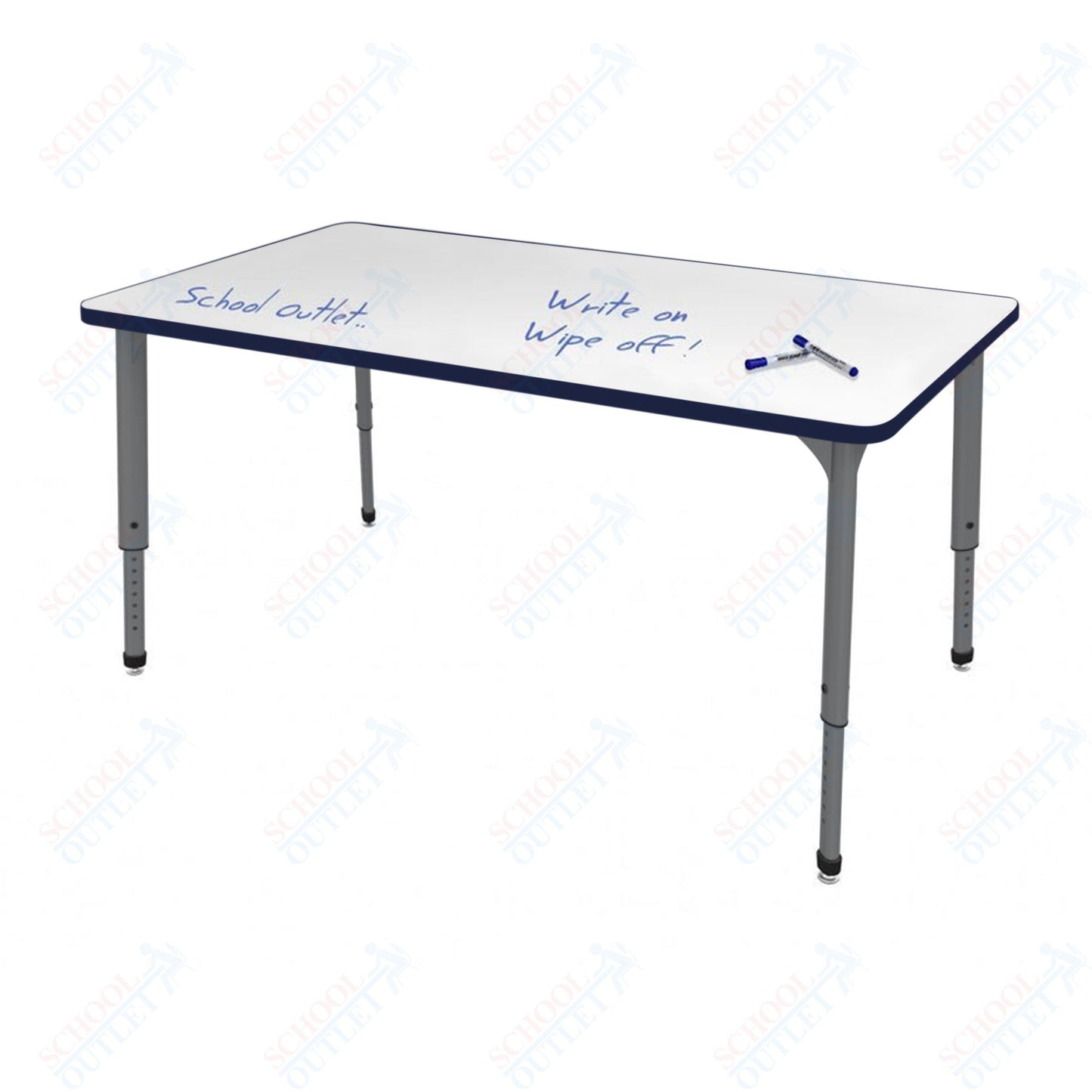 Marco Apex Series Rectangle School Activity Table w/ Dry Erase Top 36" x 60" Adj Height 21"-30" (38-2247-DA)
