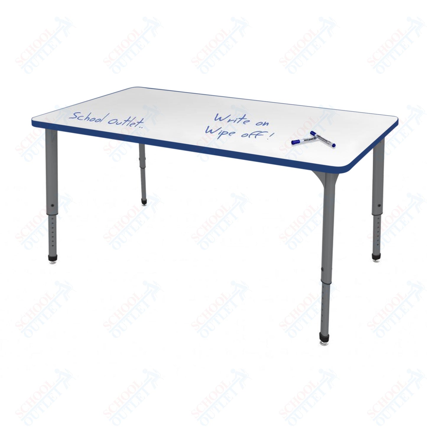 Marco Apex Series Rectangle School Activity Table w/ Dry Erase Top 36" x 60" Adj Height 21"-30" (38-2247-DA)