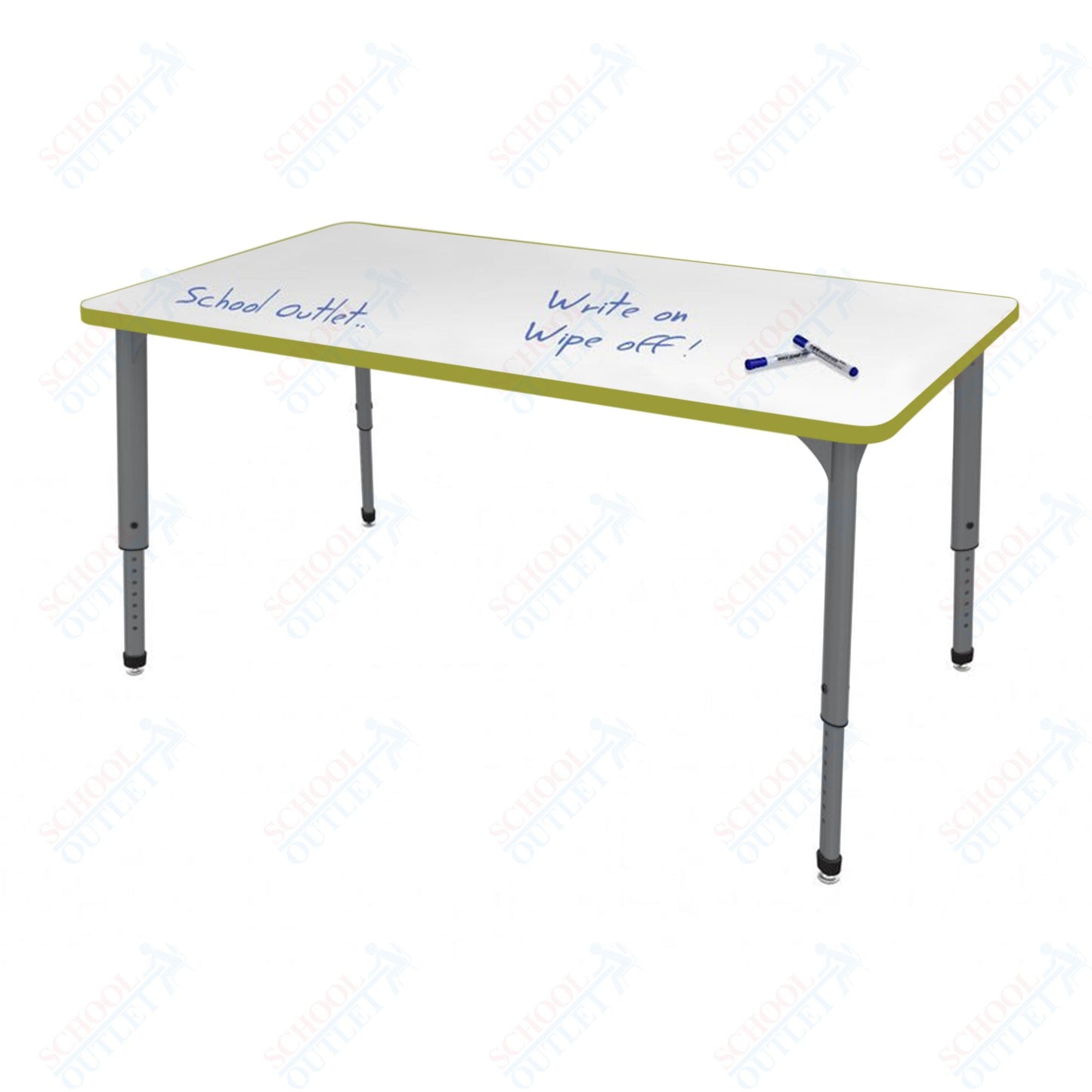 Marco Apex Series Rectangle School Activity Table w/ Dry Erase Top 36" x 60" Adj Height 21"-30" (38-2247-DA)