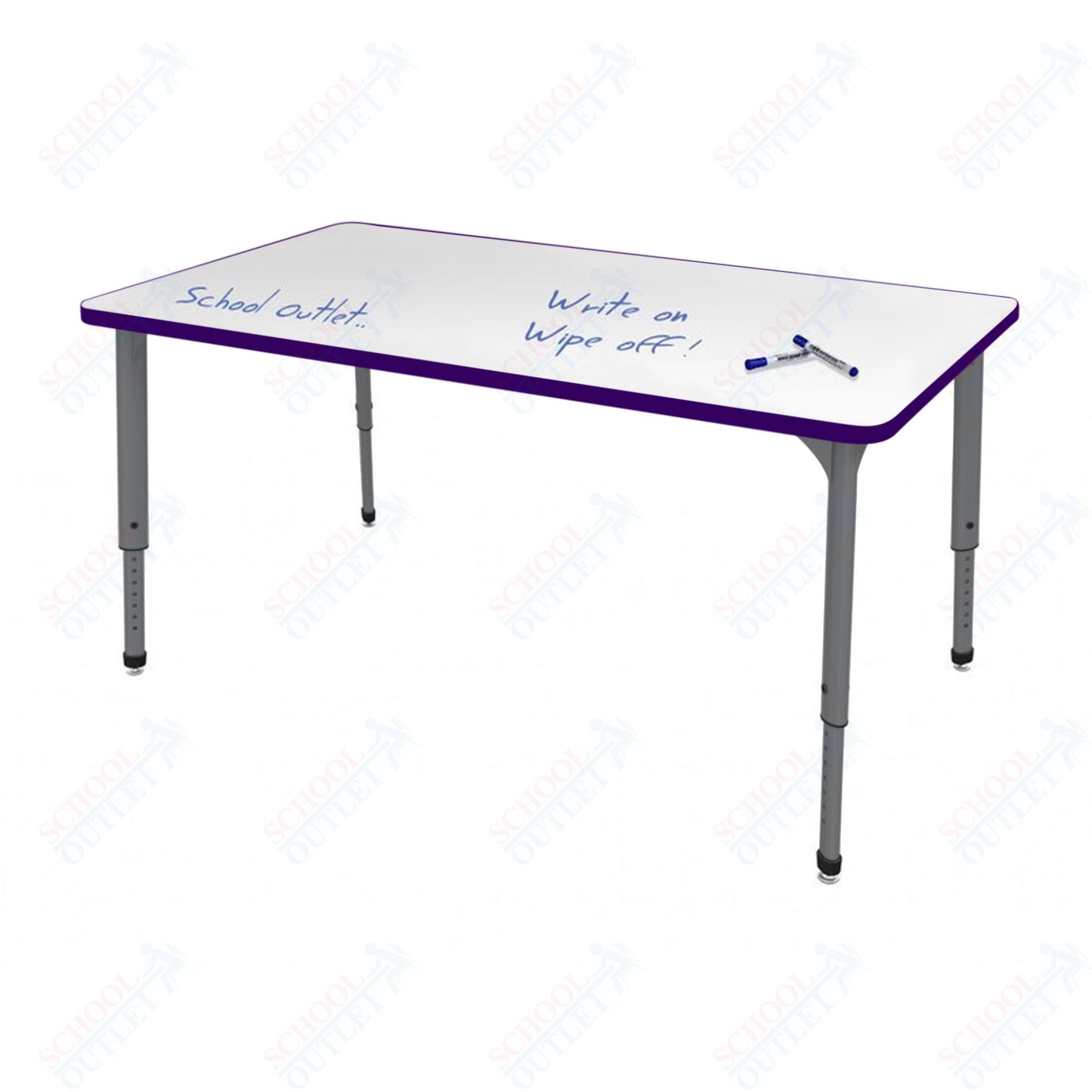 Marco Apex Series Rectangle School Activity Table w/ Dry Erase Top 36" x 60" Adj Height 21"-30" (38-2247-DA)