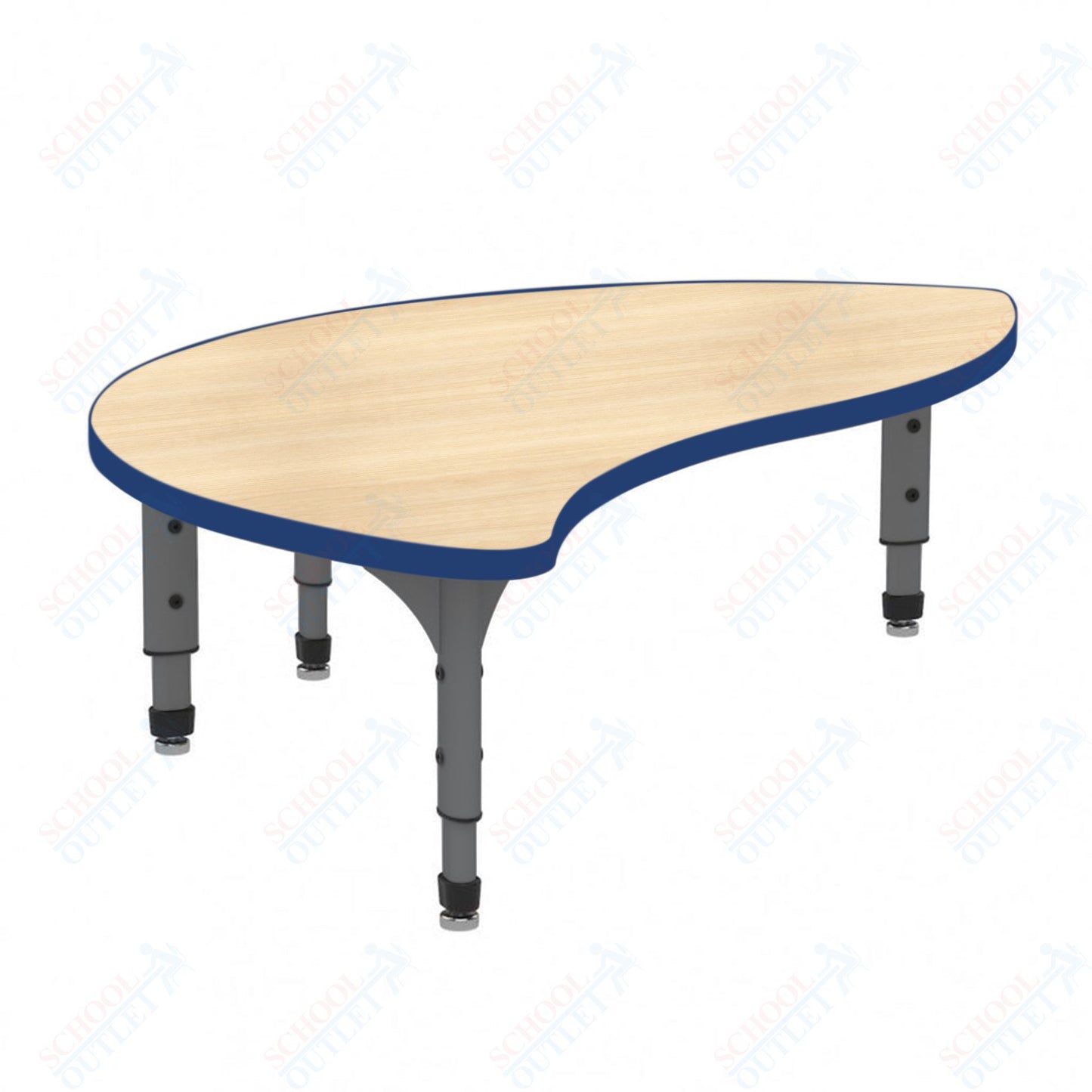 Marco Wave Half Round Floor Table 30" x 54" Adjustable Height 12"-15" (38-2252-MC)