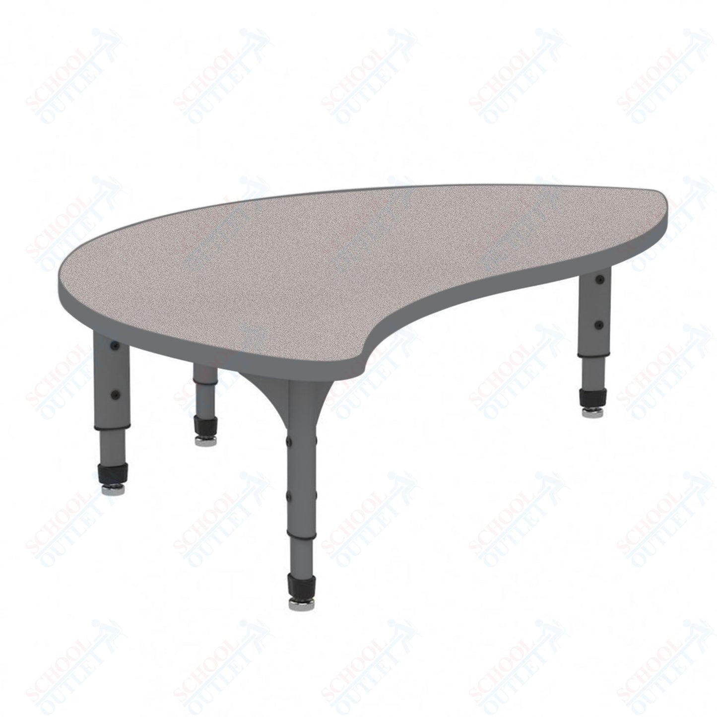 Marco Wave Half Round Floor Table 30" x 54" Adjustable Height 12"-15" (38-2252-MC)