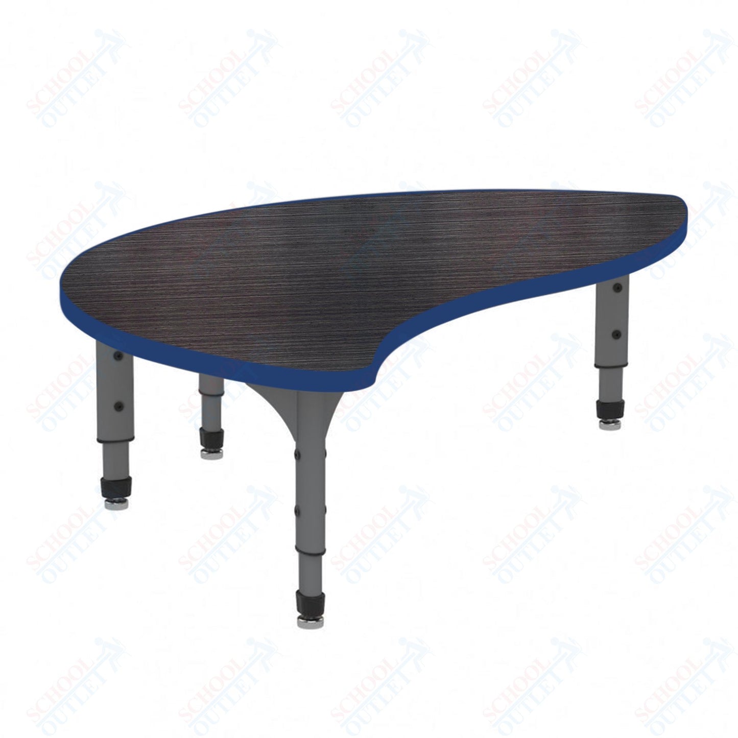 Marco Wave Half Round Floor Table 30" x 54" Adjustable Height 12"-15" (38-2252-MC)