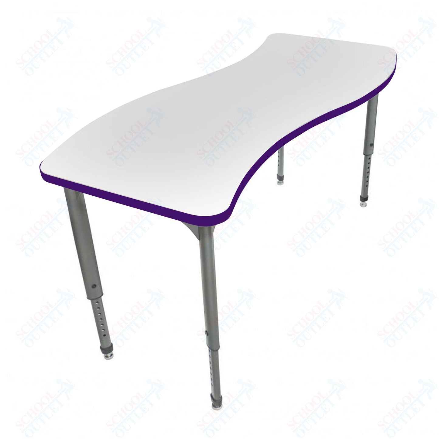 Marco Apex Series Wave School Activity Table w/ Dry Erase Top 24" x 60" Adj Height 21"-30" (38-2257-DA)