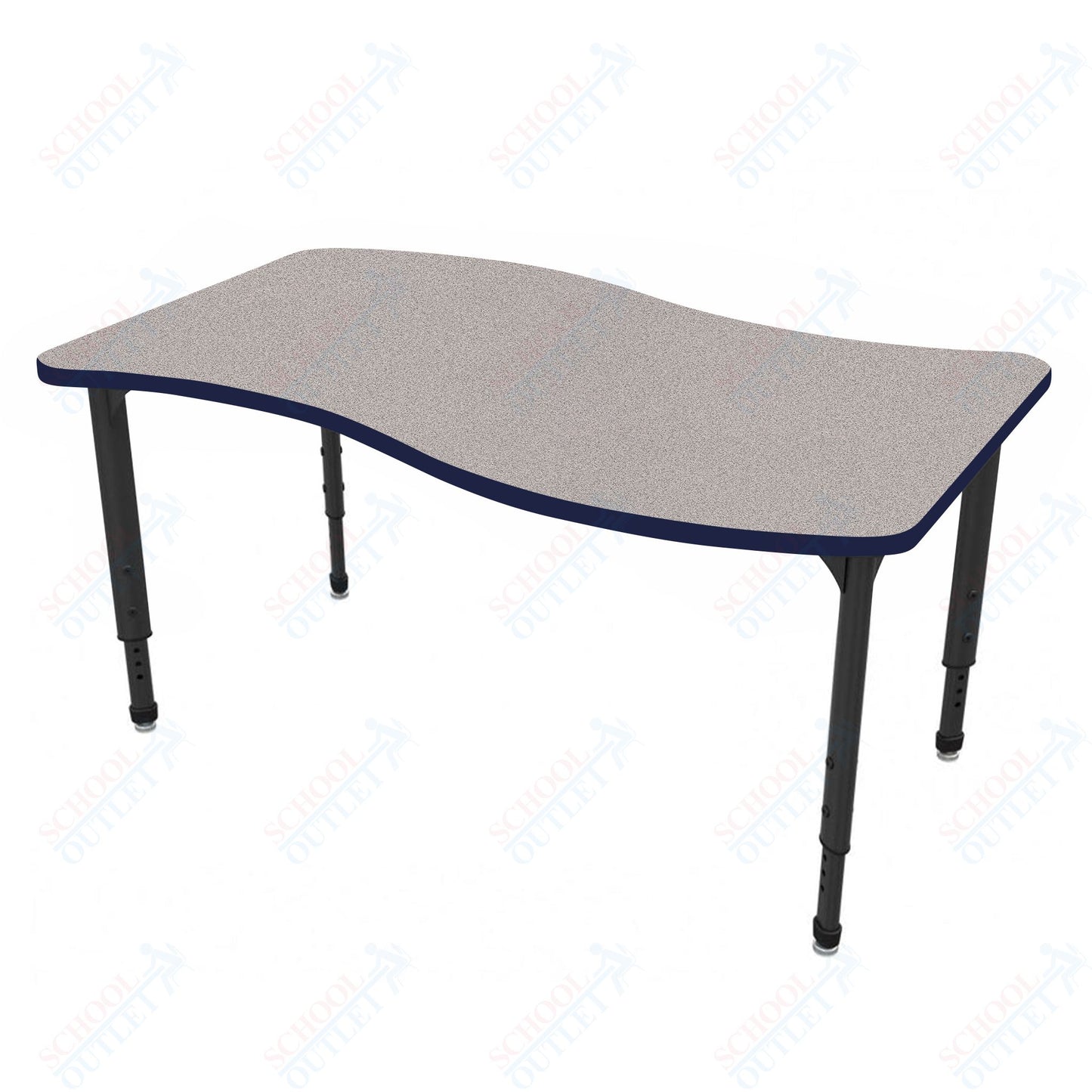 Marco Apex Series Wave School Activity Table 24" x 60" Adjustable Height 21"-30" (38-2257-MA)