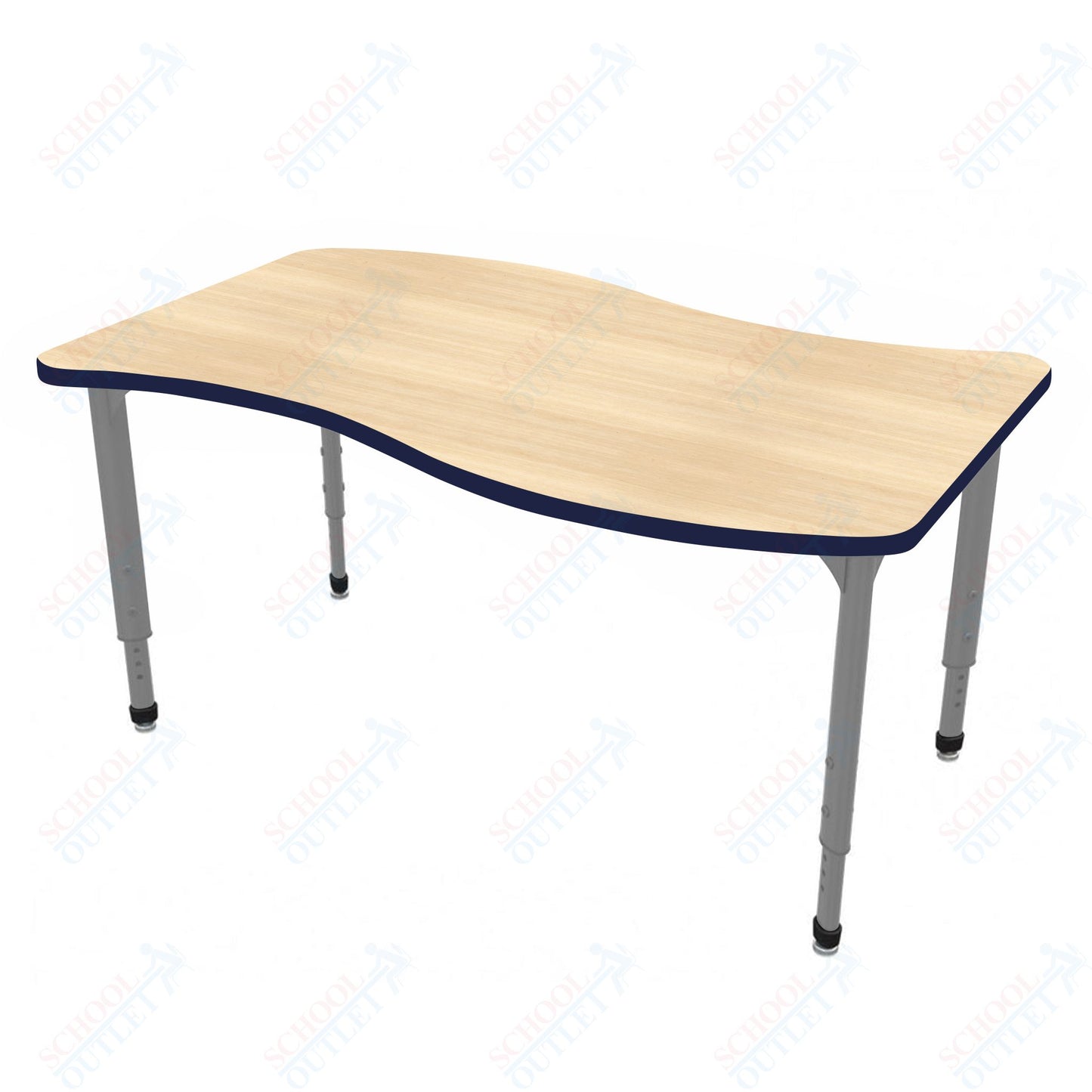 Marco Apex Series Wave School Activity Table 24" x 60" Adjustable Height 21"-30" (38-2257-MA)