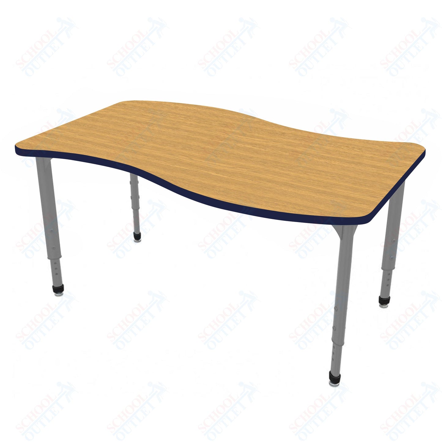 Marco Apex Series Wave School Activity Table 24" x 60" Adjustable Height 21"-30" (38-2257-MA)