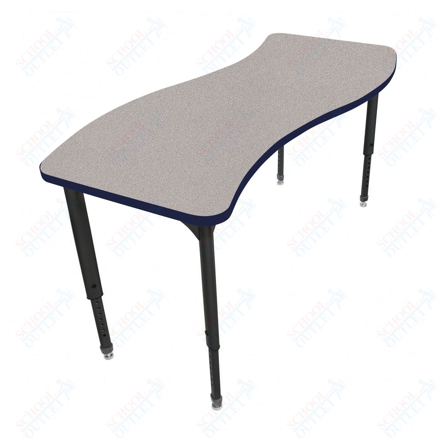 Marco Apex Series Wave School Activity Table 30" x 54" Adjustable Height 21"-30" (38-2258-MA)