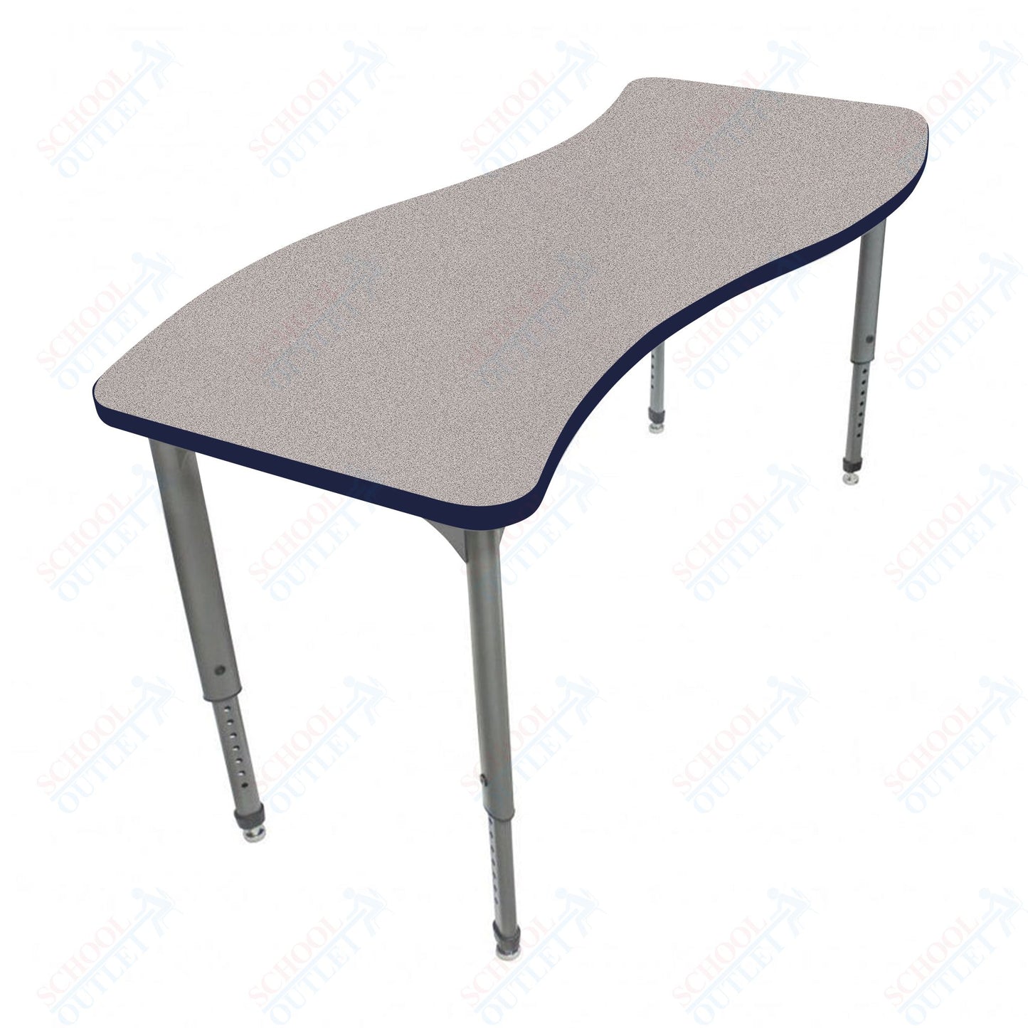 Marco Apex Series Wave School Activity Table 30" x 54" Adjustable Height 21"-30" (38-2258-MA)