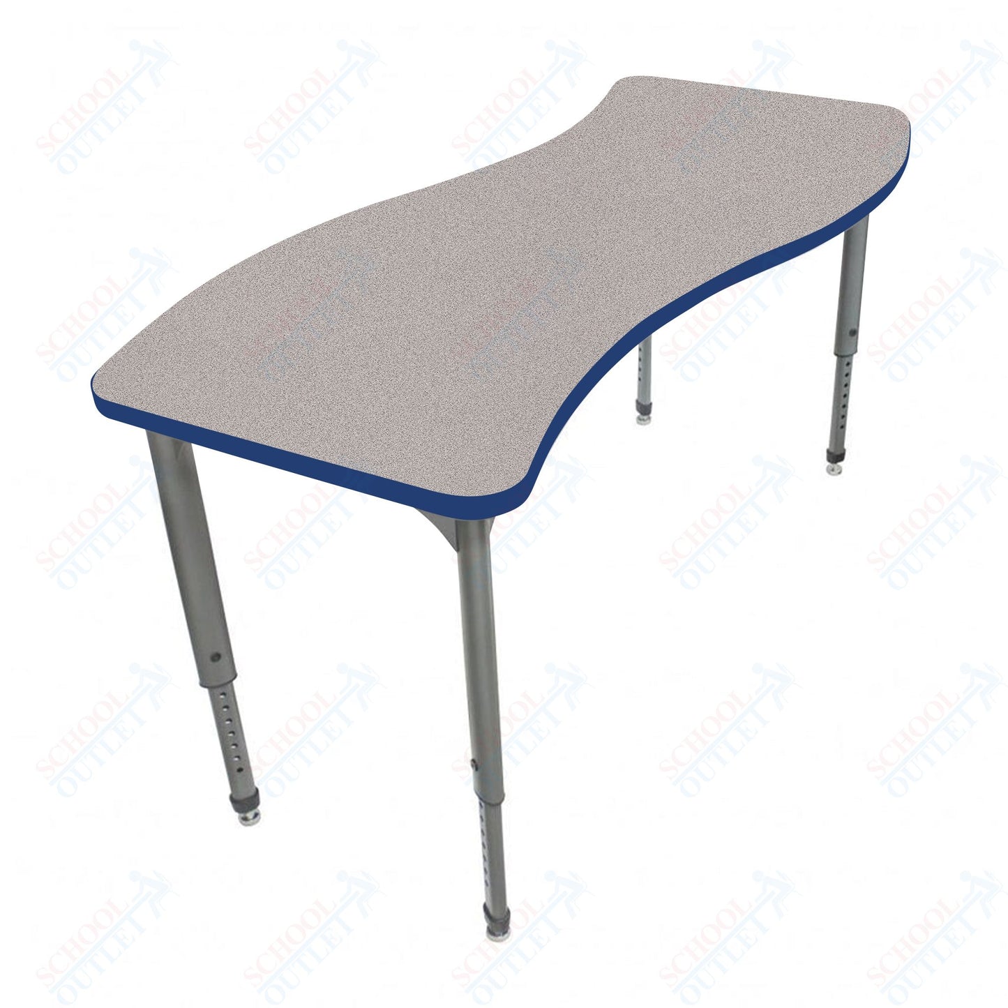 Marco Apex Series Wave School Activity Table 30" x 54" Adjustable Height 21"-30" (38-2258-MA)