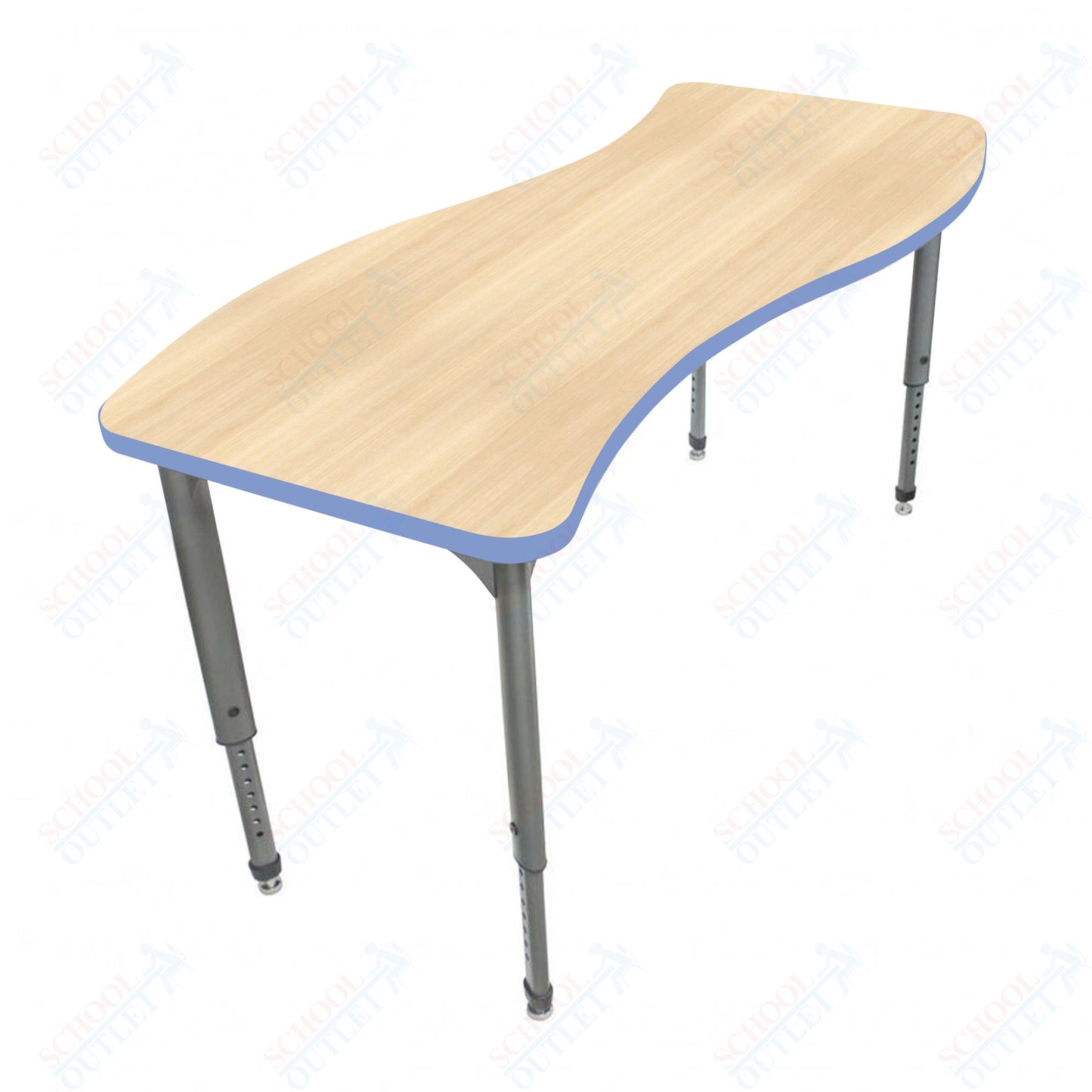 Marco Apex Series Wave School Activity Table 30" x 54" Adjustable Height 21"-30" (38-2258-MA)
