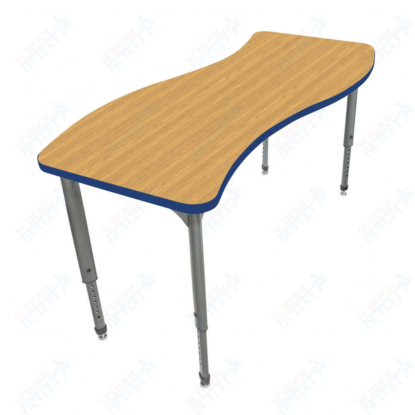 Marco Apex Series Wave School Activity Table 30" x 54" Adjustable Height 21"-30" (38-2258-MA)