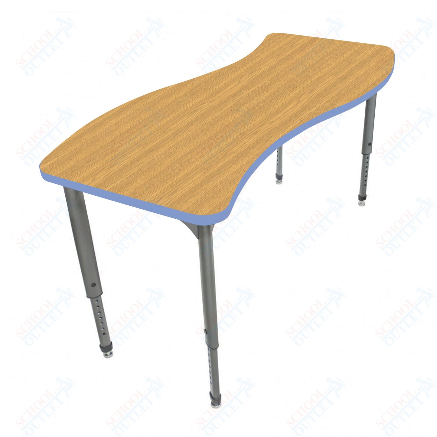 Marco Apex Series Wave School Activity Table 30" x 54" Adjustable Height 21"-30" (38-2258-MA)