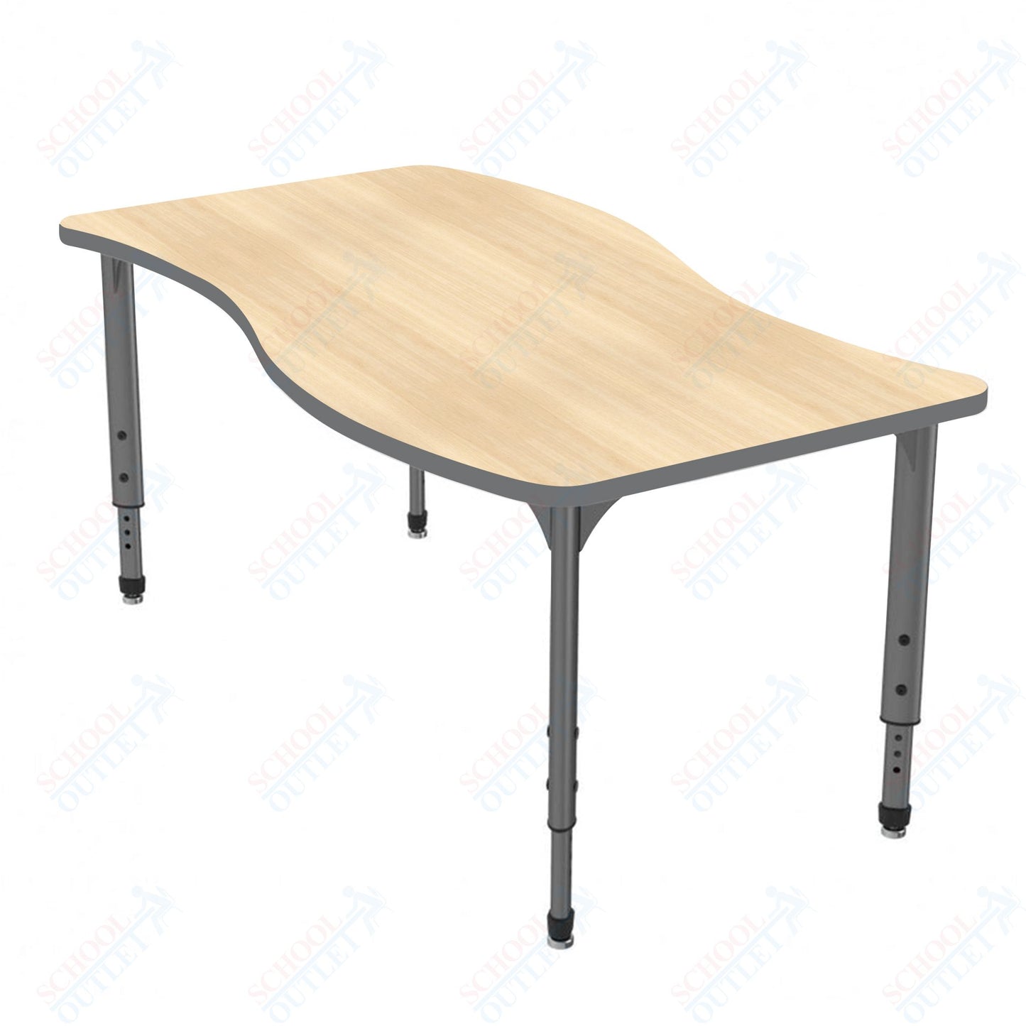 Marco Apex Series Wave School Activity Table 30" x 60" Adjustable Height 21"-30" (38-2259-MA)