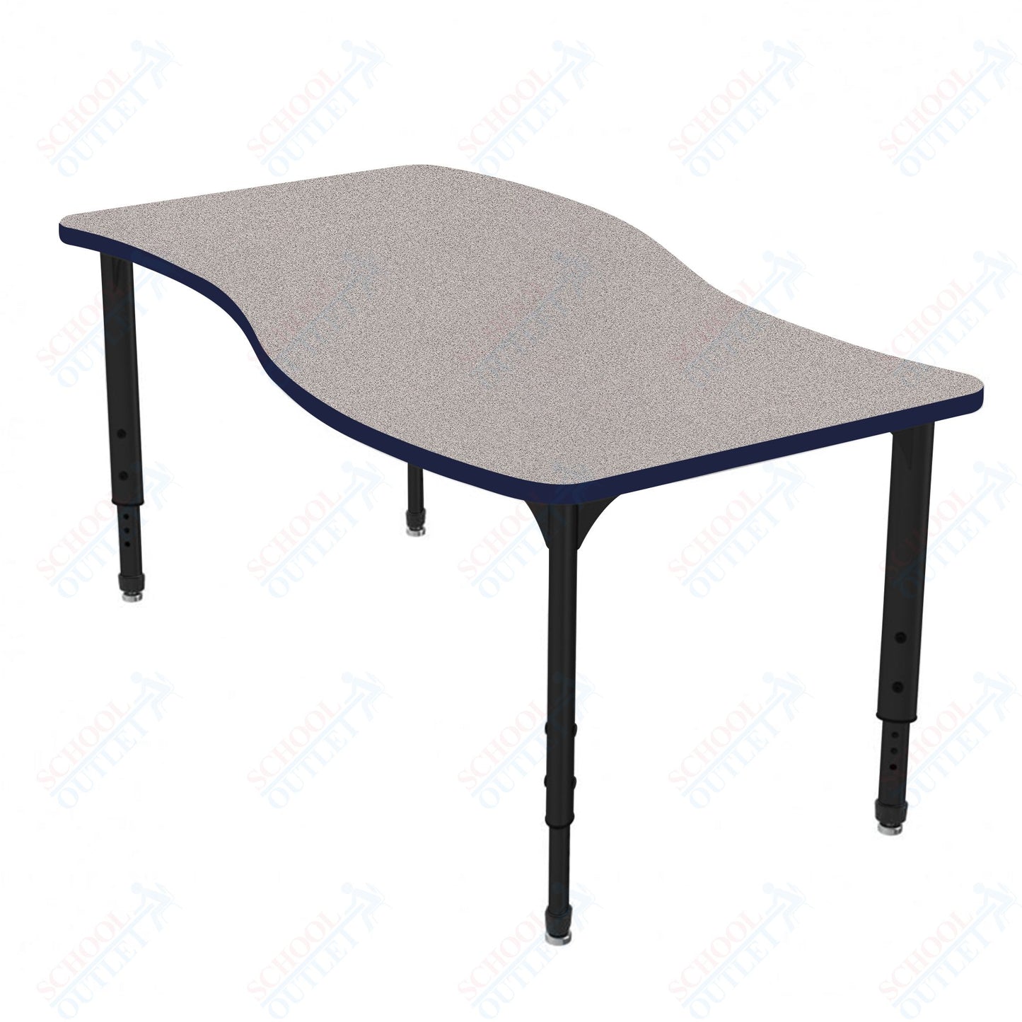 Marco Apex Series Wave School Activity Table 30" x 60" Adjustable Height 21"-30" (38-2259-MA)