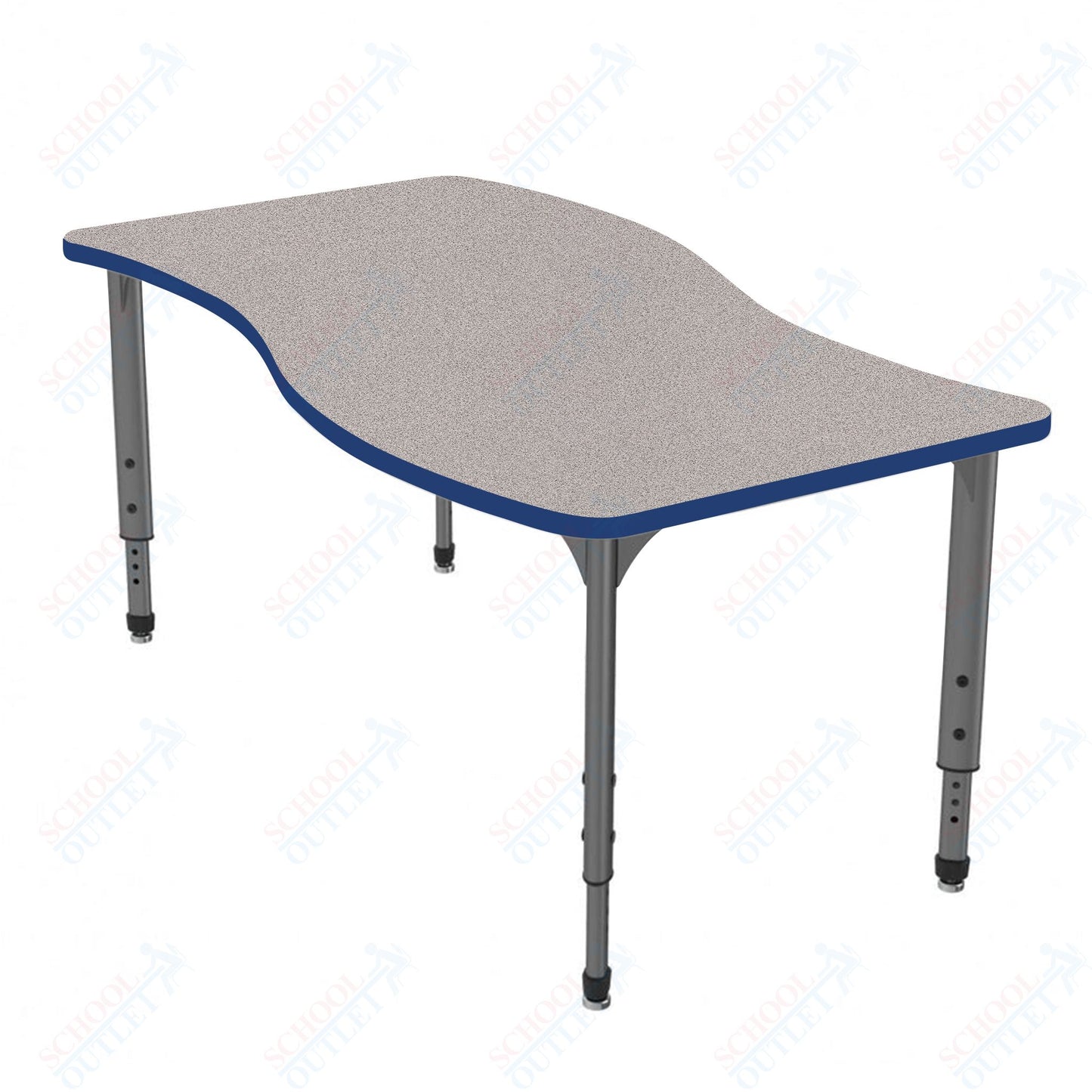 Marco Apex Series Wave School Activity Table 30" x 60" Adjustable Height 21"-30" (38-2259-MA)