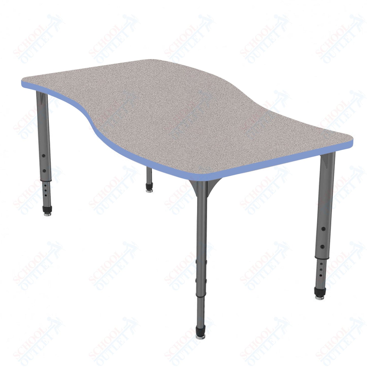 Marco Apex Series Wave School Activity Table 30" x 60" Adjustable Height 21"-30" (38-2259-MA)