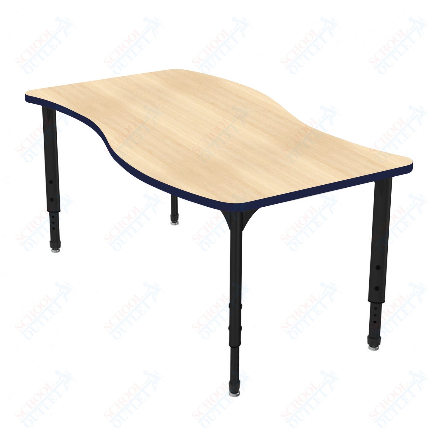 Marco Apex Series Wave School Activity Table 30" x 60" Adjustable Height 21"-30" (38-2259-MA)