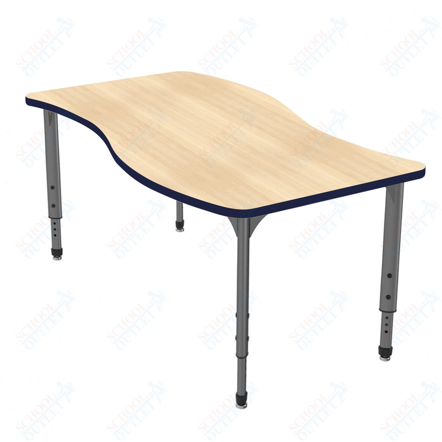 Marco Apex Series Wave School Activity Table 30" x 60" Adjustable Height 21"-30" (38-2259-MA)