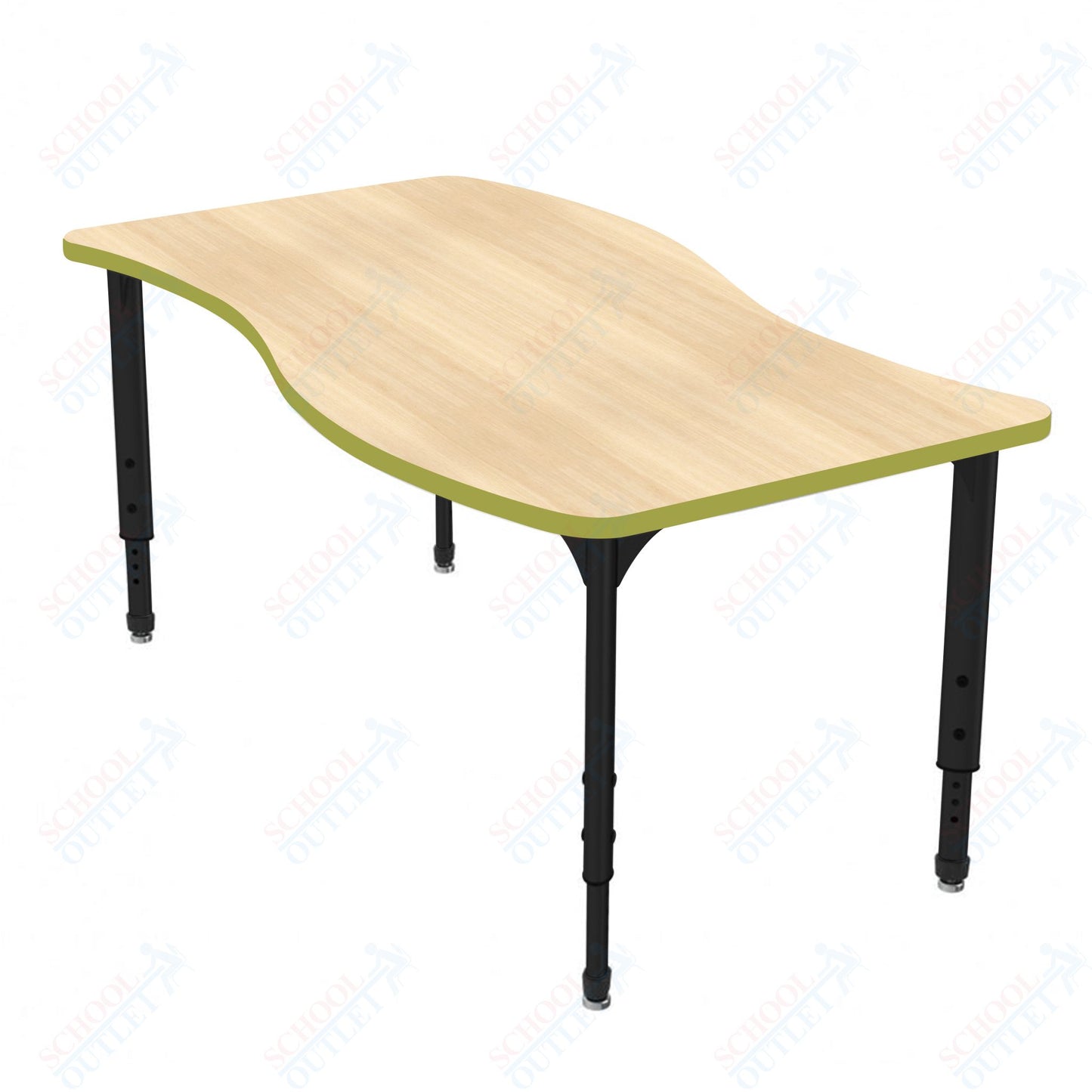 Marco Apex Series Wave School Activity Table 30" x 60" Adjustable Height 21"-30" (38-2259-MA)