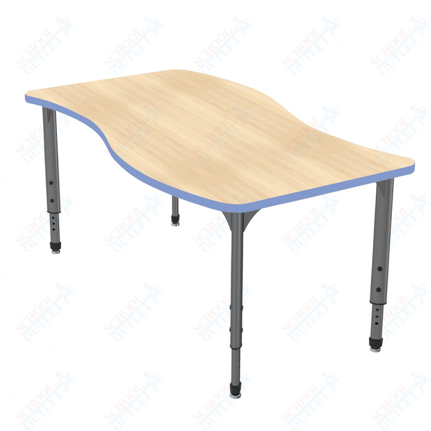 Marco Apex Series Wave School Activity Table 30" x 60" Adjustable Height 21"-30" (38-2259-MA)