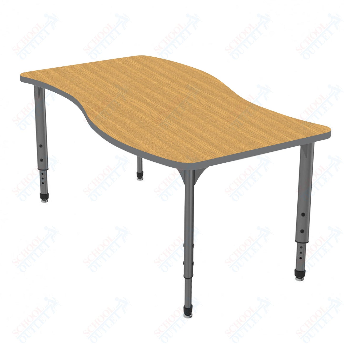Marco Apex Series Wave School Activity Table 30" x 60" Adjustable Height 21"-30" (38-2259-MA)