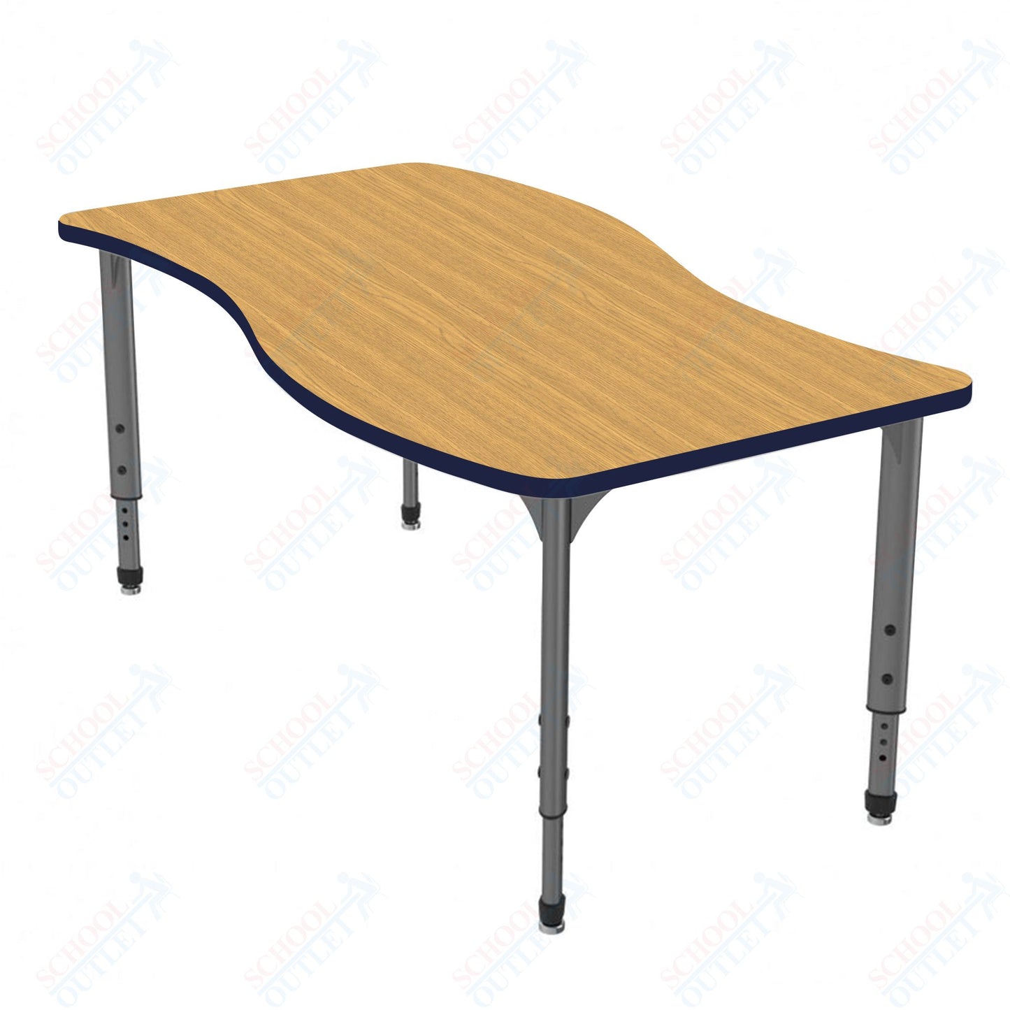 Marco Apex Series Wave School Activity Table 30" x 60" Adjustable Height 21"-30" (38-2259-MA)