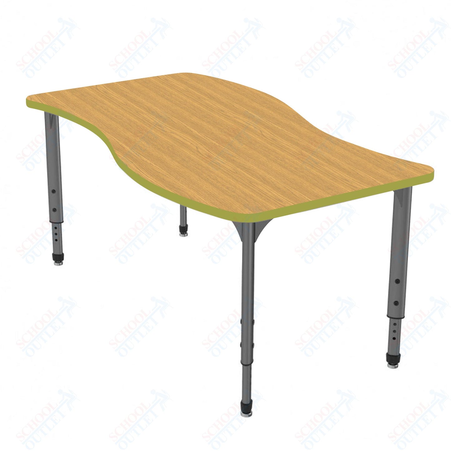 Marco Apex Series Wave School Activity Table 30" x 60" Adjustable Height 21"-30" (38-2259-MA)