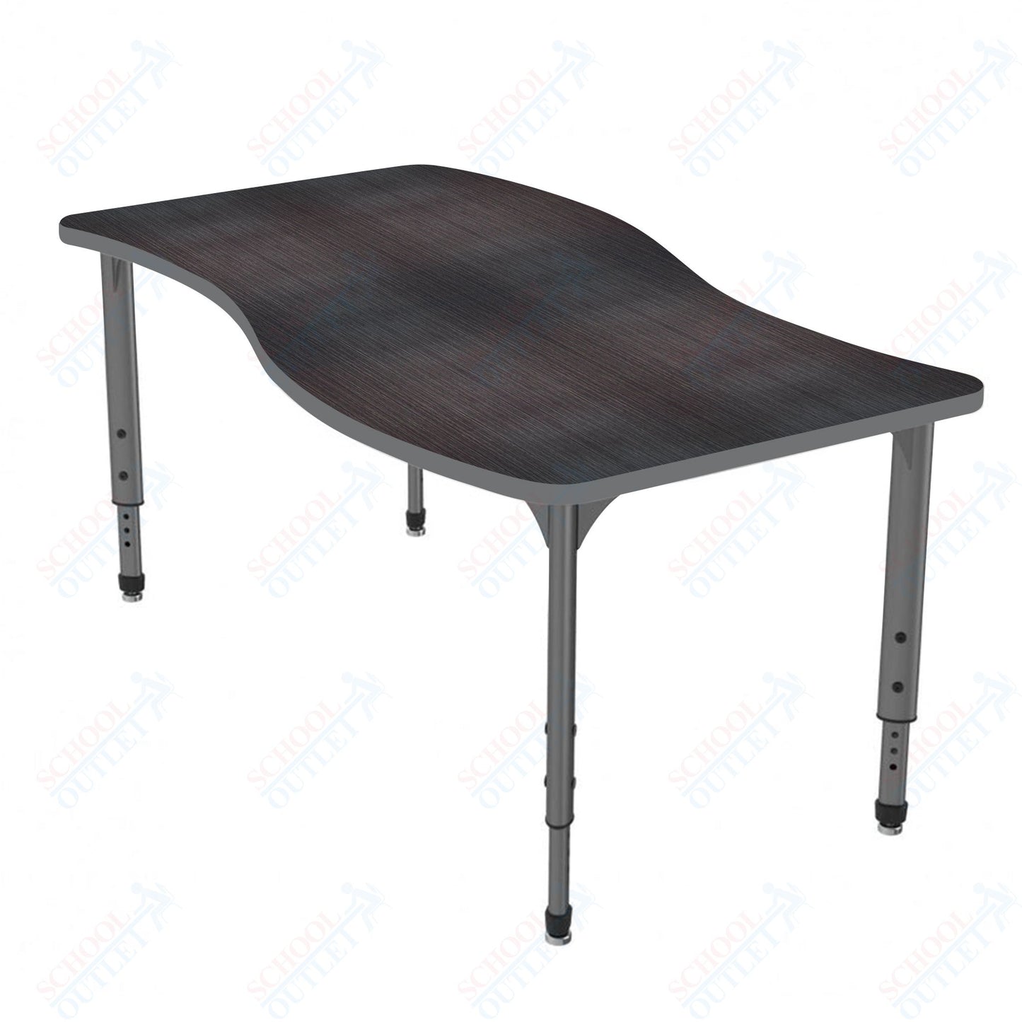 Marco Apex Series Wave School Activity Table 30" x 60" Adjustable Height 21"-30" (38-2259-MA)