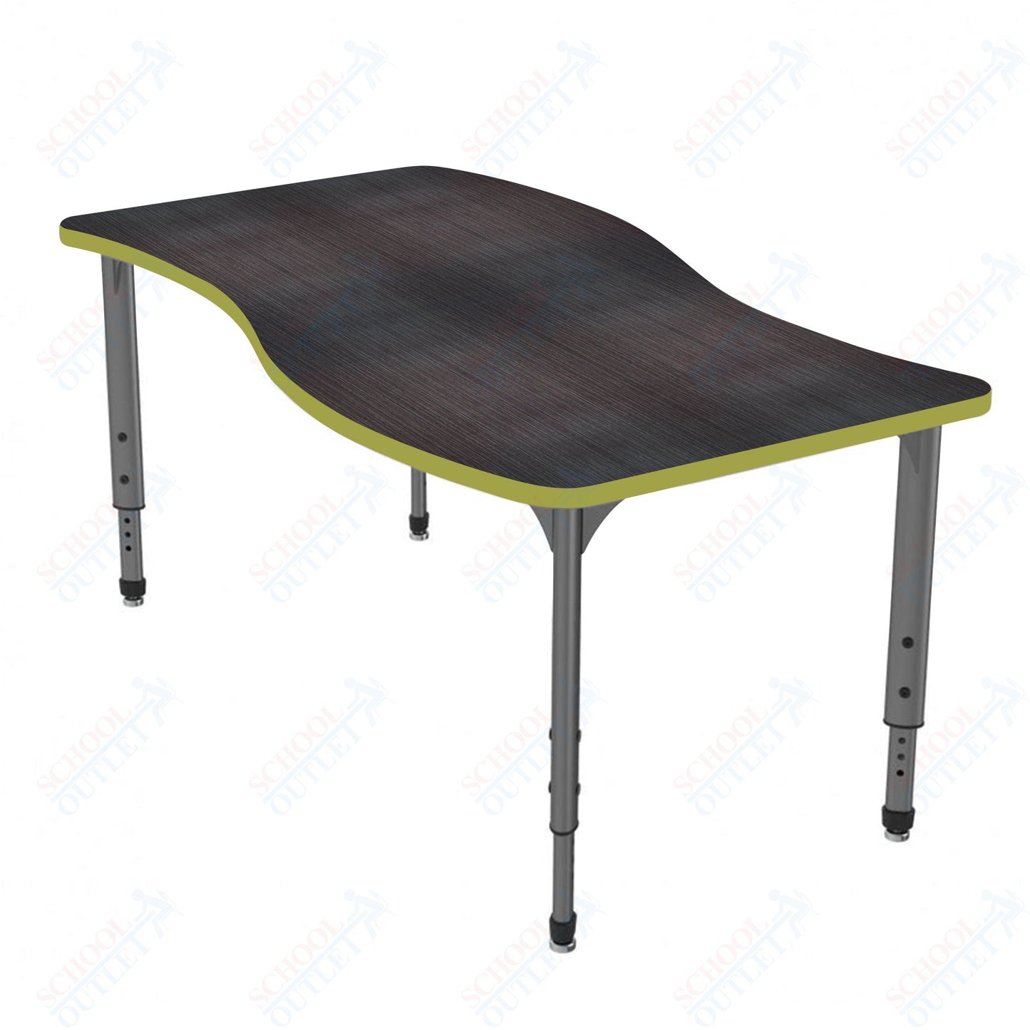 Marco Apex Series Wave School Activity Table 30" x 60" Adjustable Height 21"-30" (38-2259-MA)