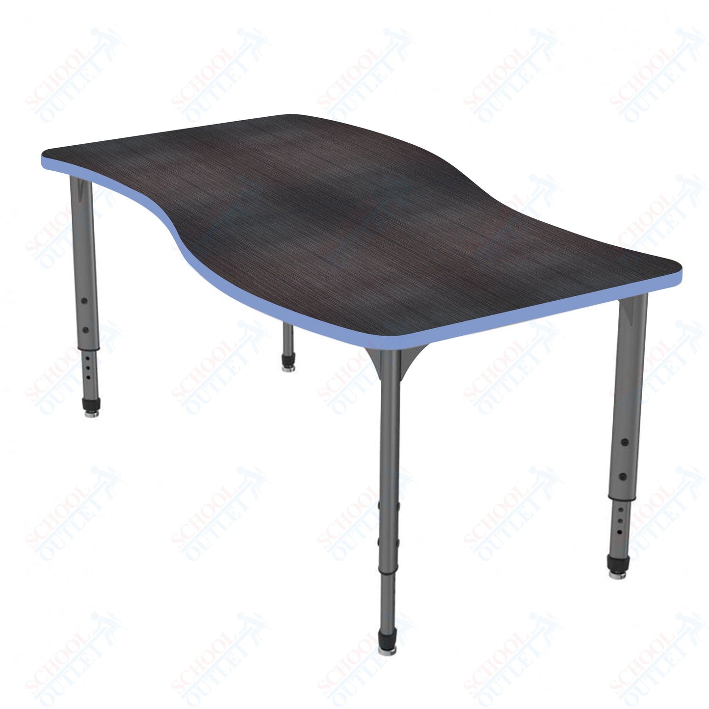 Marco Apex Series Wave School Activity Table 30" x 60" Adjustable Height 21"-30" (38-2259-MA)