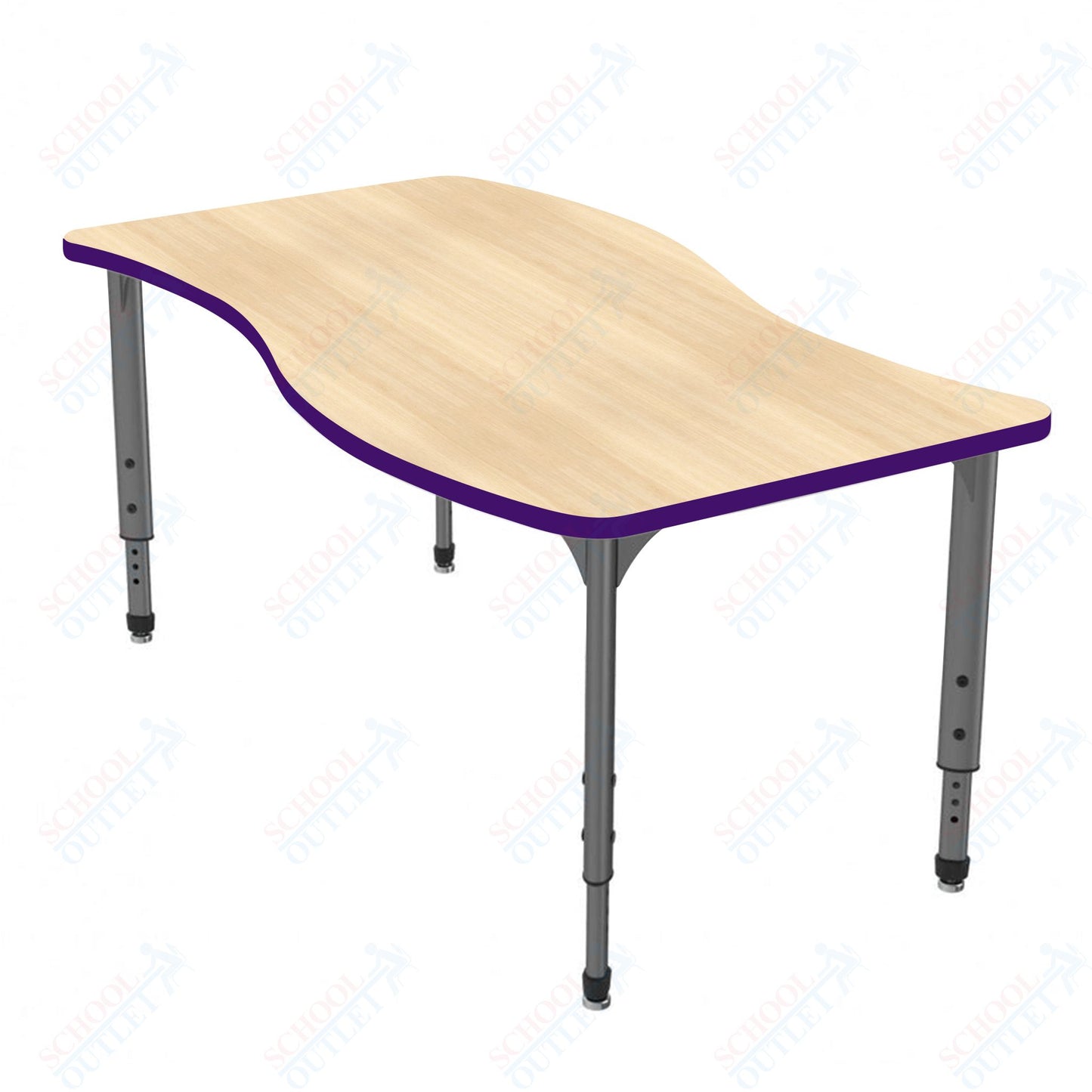 Marco Apex Series Wave School Activity Table 30" x 60" Adjustable Height 21"-30" (38-2259-MA)