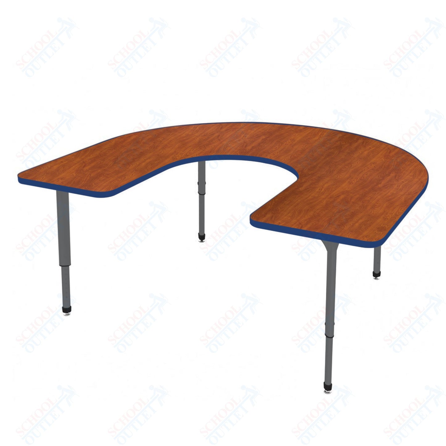 Marco Apex Series Horseshoe Preschool Activity Table 60" x 66" Height Adjustable Legs 17"-24" (38-2270-MB)