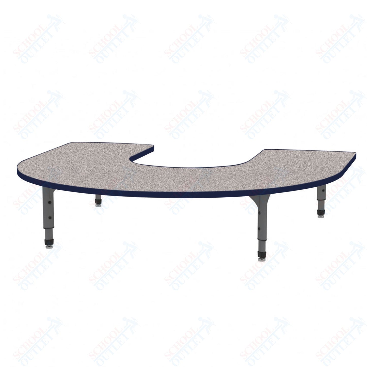 Marco Horseshoe Floor Table 60" x 66" Adjustable Height 12"-15" (38-2270-MC)