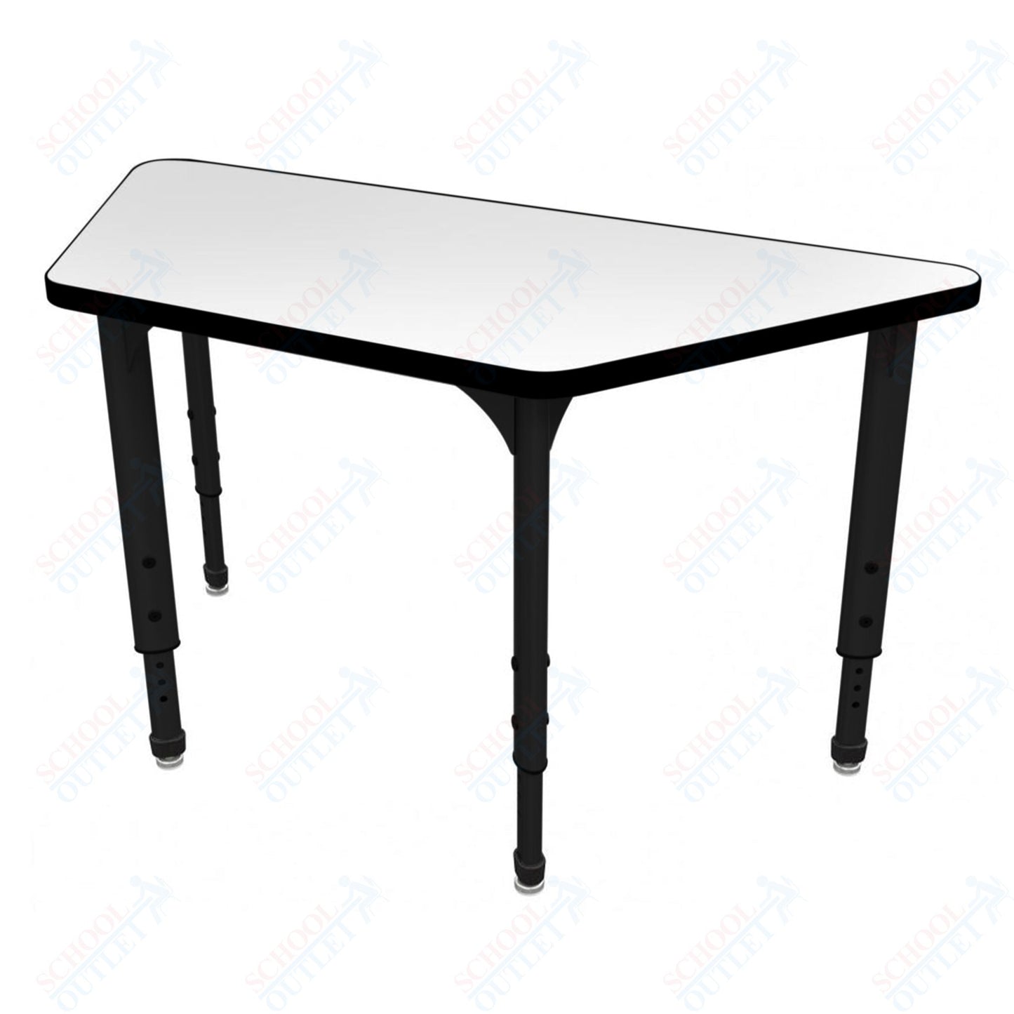 Marco Apex Series Trapezoid School Activity Table w/ Dry Erase Top 24" x 48" Adj Height 21"-30" (38-2276-DA)
