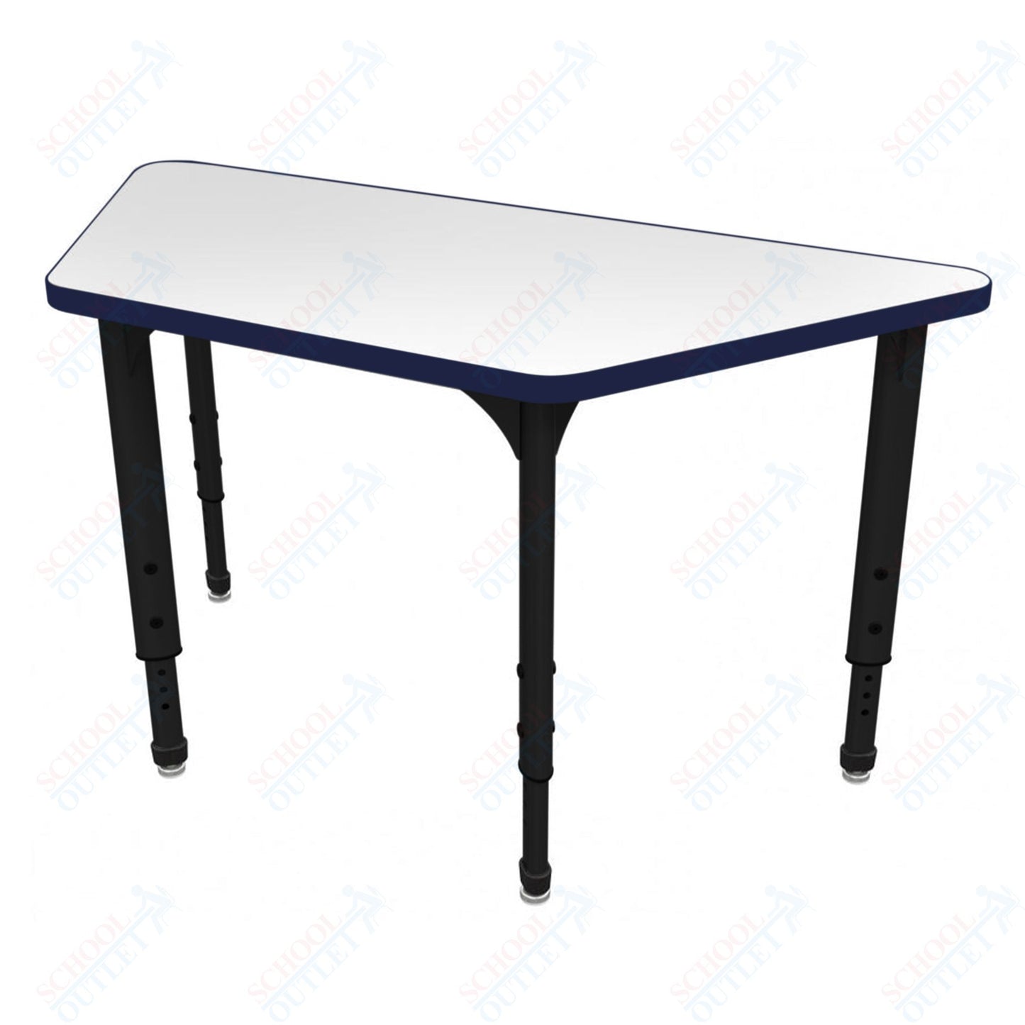Marco Apex Series Trapezoid School Activity Table w/ Dry Erase Top 24" x 48" Adj Height 21"-30" (38-2276-DA)