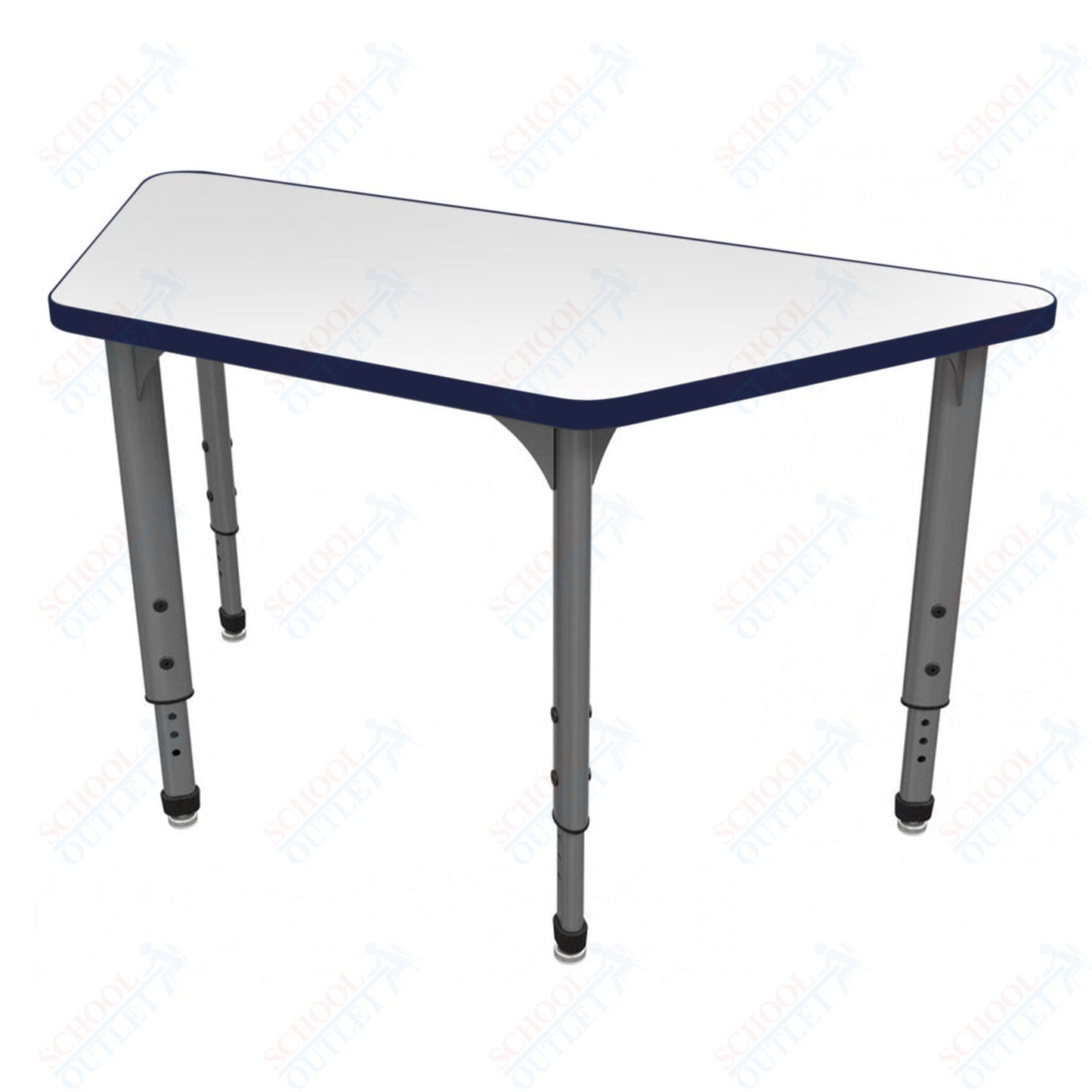 Marco Apex Series Trapezoid School Activity Table w/ Dry Erase Top 24" x 48" Adj Height 21"-30" (38-2276-DA)