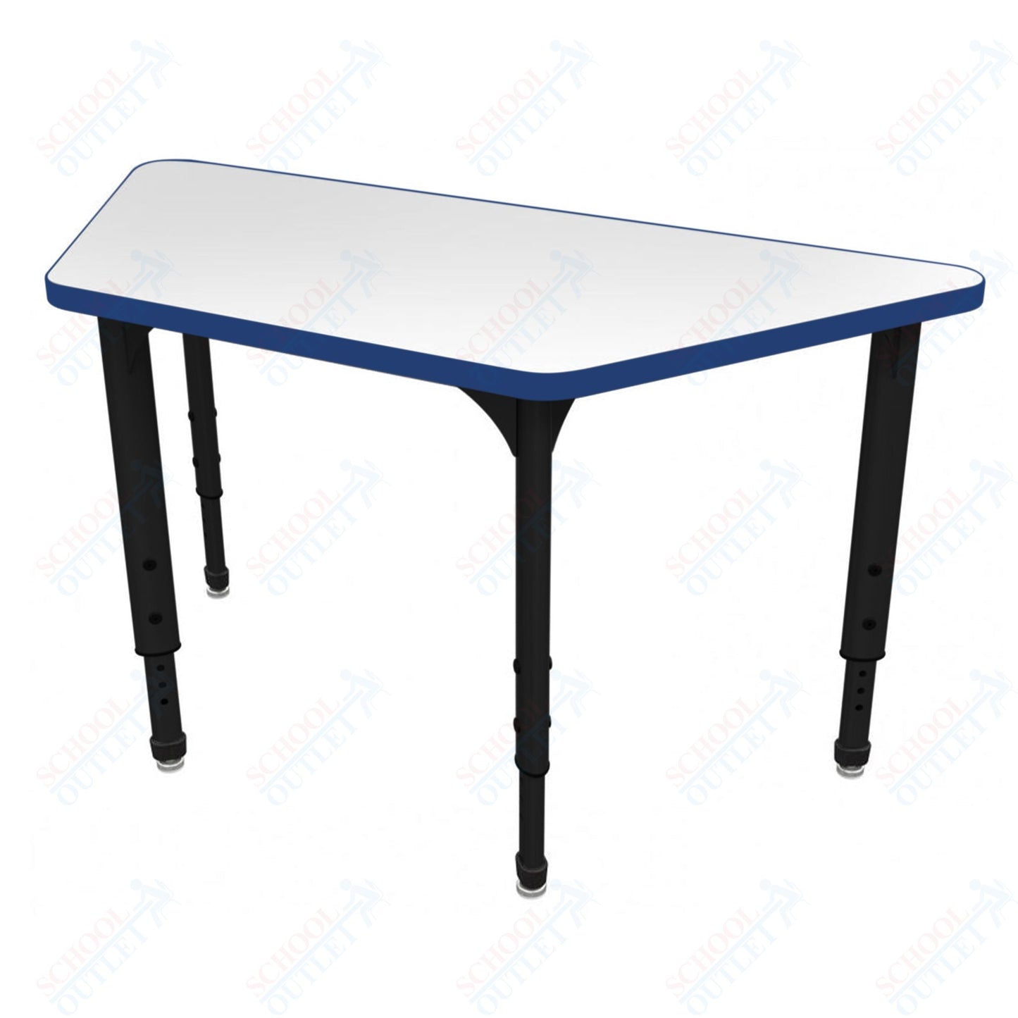 Marco Apex Series Trapezoid School Activity Table w/ Dry Erase Top 24" x 48" Adj Height 21"-30" (38-2276-DA)