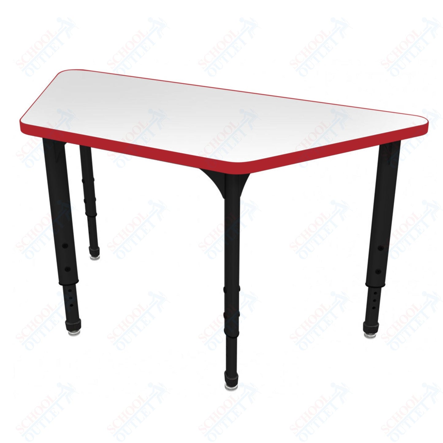 Marco Apex Series Trapezoid School Activity Table w/ Dry Erase Top 24" x 48" Adj Height 21"-30" (38-2276-DA)