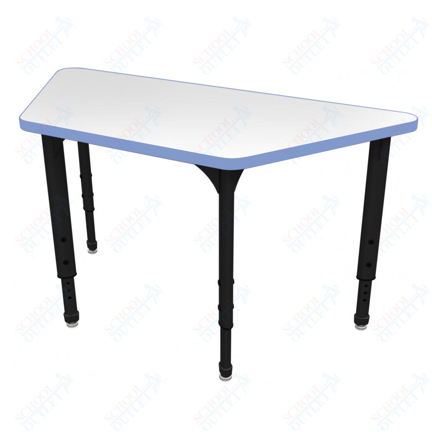 Marco Apex Series Trapezoid School Activity Table w/ Dry Erase Top 24" x 48" Adj Height 21"-30" (38-2276-DA)