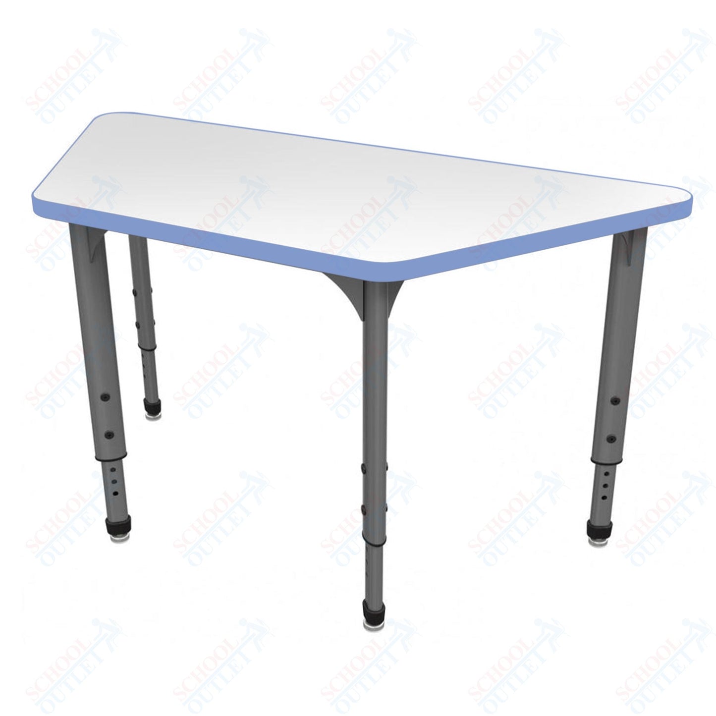 Marco Apex Series Trapezoid School Activity Table w/ Dry Erase Top 24" x 48" Adj Height 21"-30" (38-2276-DA)