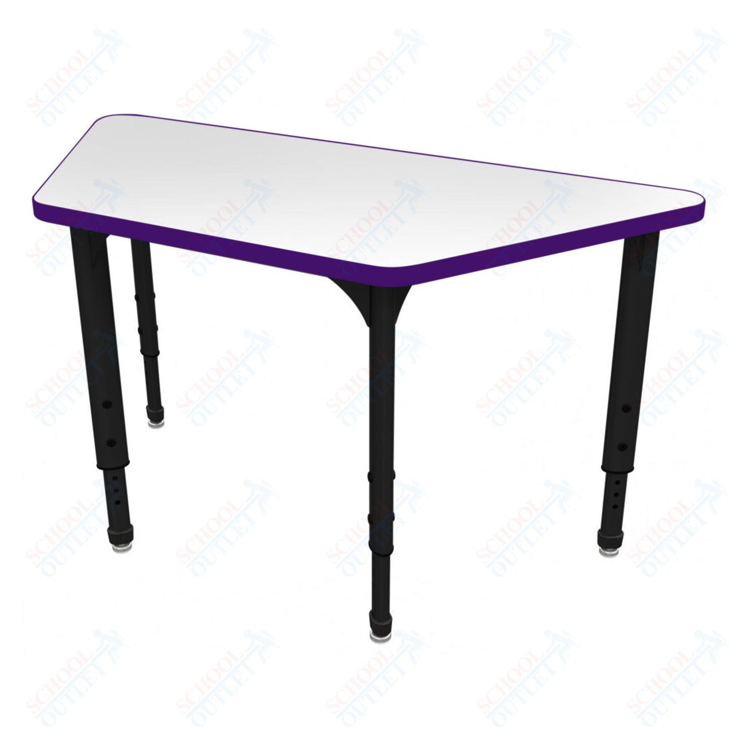 Marco Apex Series Trapezoid School Activity Table w/ Dry Erase Top 24" x 48" Adj Height 21"-30" (38-2276-DA)