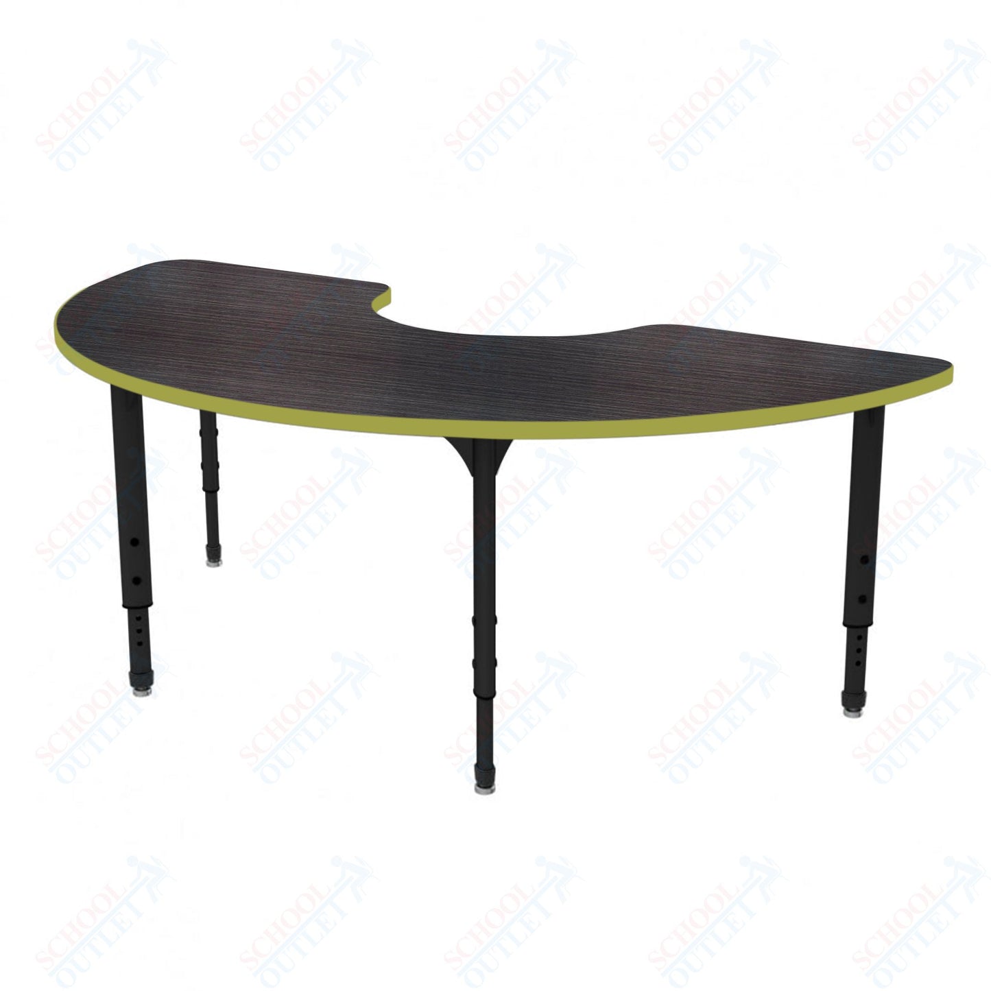Marco Apex Series Half Moon School Activity Table 36" x 72" Adjustable Height 21"-30" (38-2279-MA)