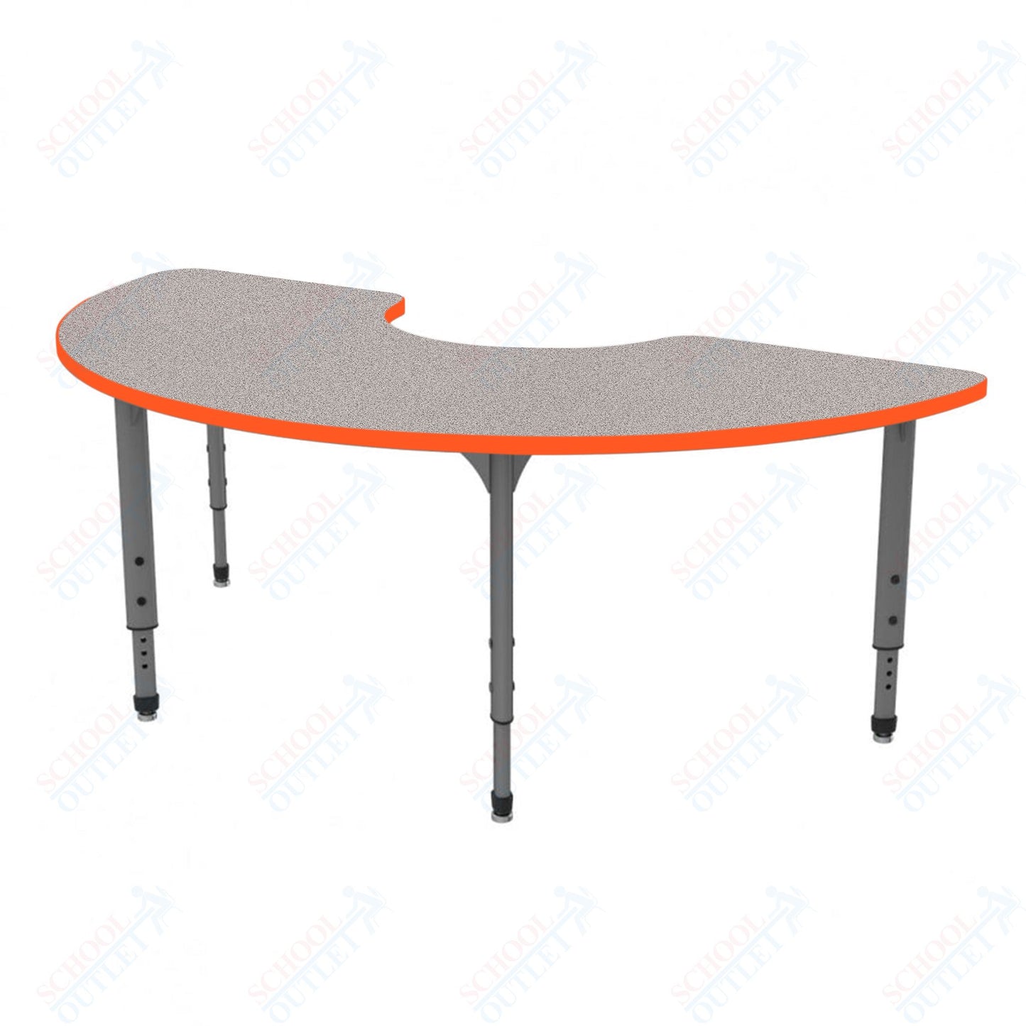 Marco Apex Series Half Moon School Activity Table 36" x 72" Adjustable Height 21"-30" (38-2279-MA)