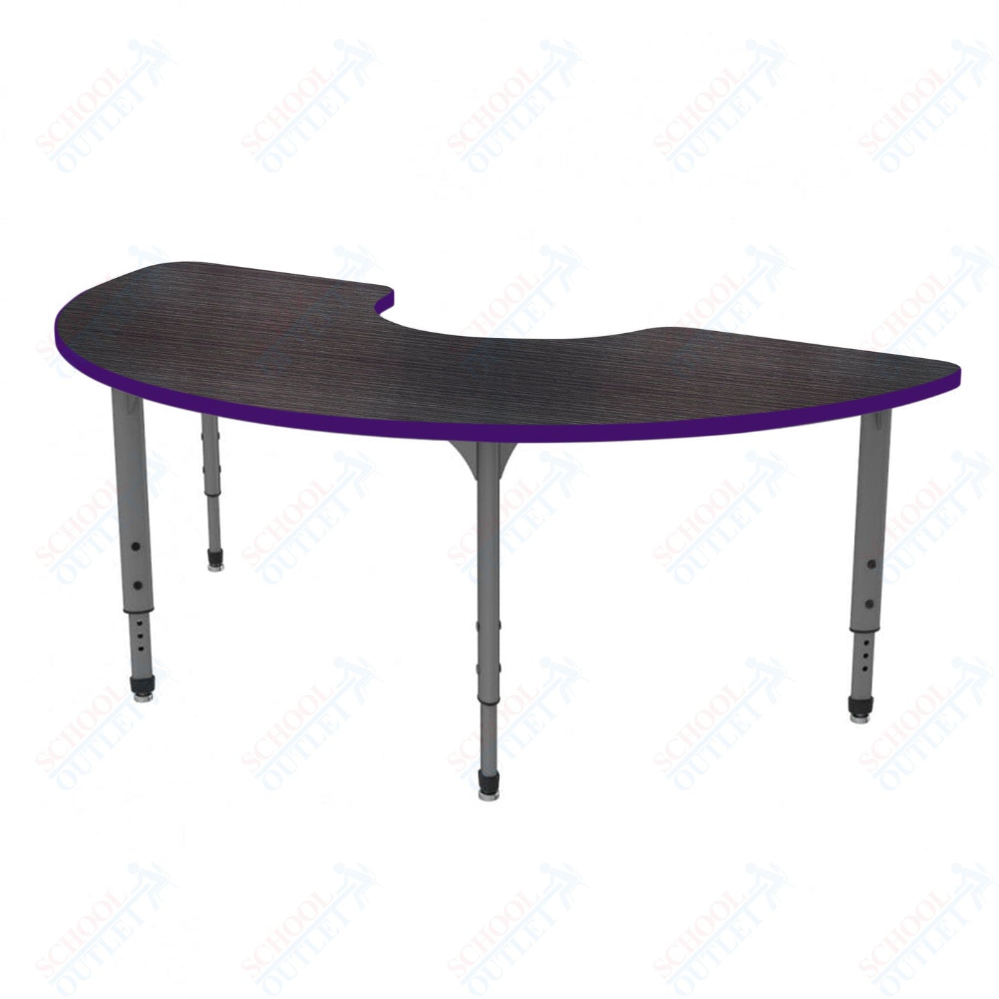 Marco Apex Series Half Moon School Activity Table 36" x 72" Adjustable Height 21"-30" (38-2279-MA)