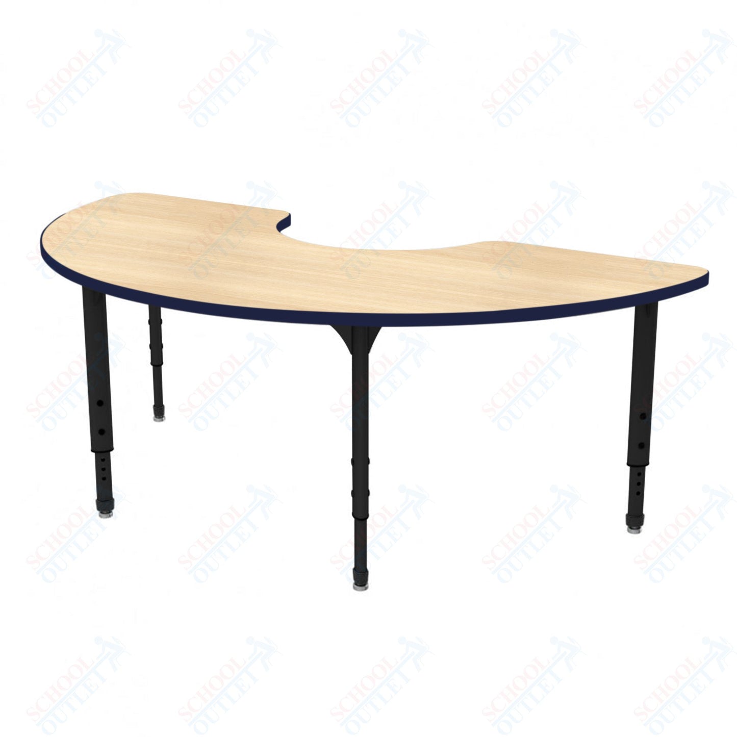 Marco Apex Series Half Moon Preschool Activity Table 36" x 72" Height Adjustable Legs 17"-24" (38-2279-MB)