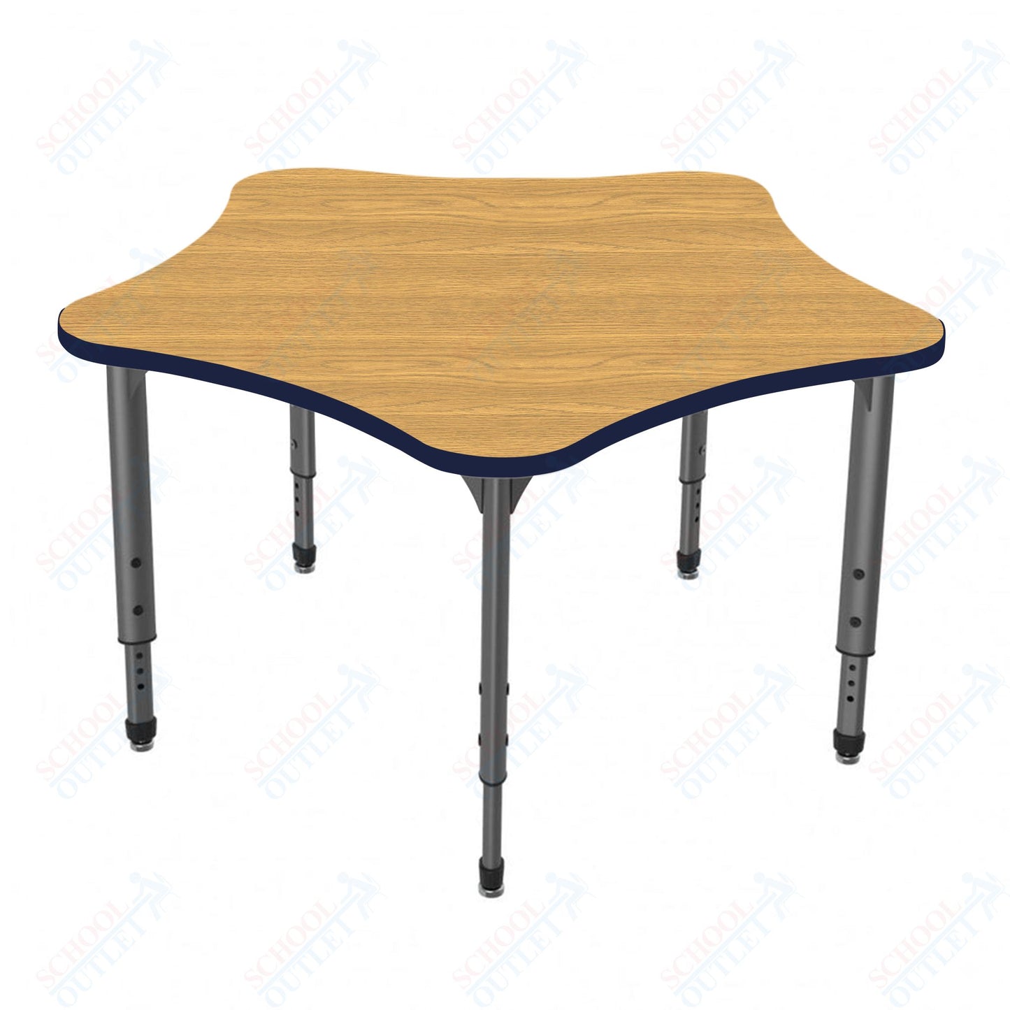 Marco Apex Series 48" 5-Star School Activity Table Adjustable Height 21"-30" (38-2280-MA)